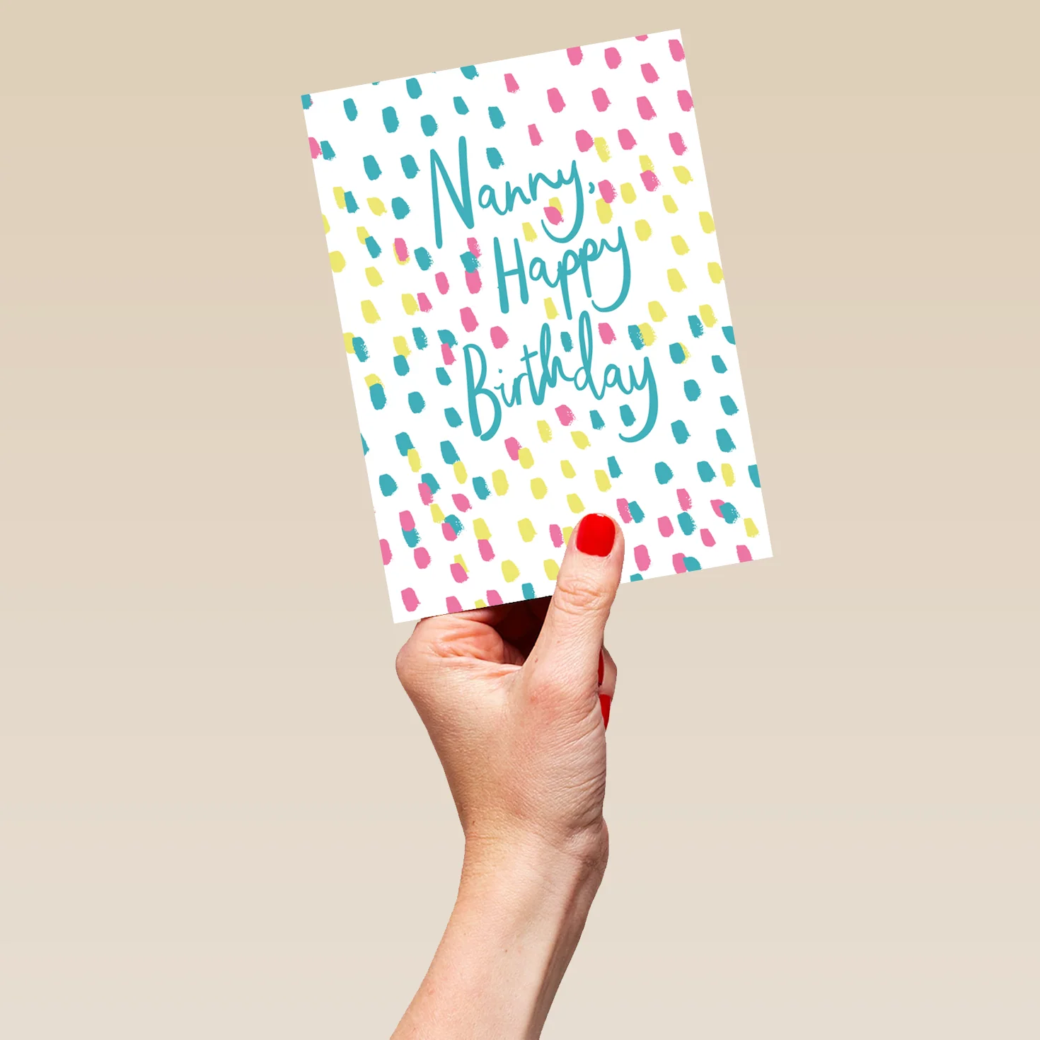 Personalised Contemporary Colourful Heart Birthday Card For Nanny - Image 5