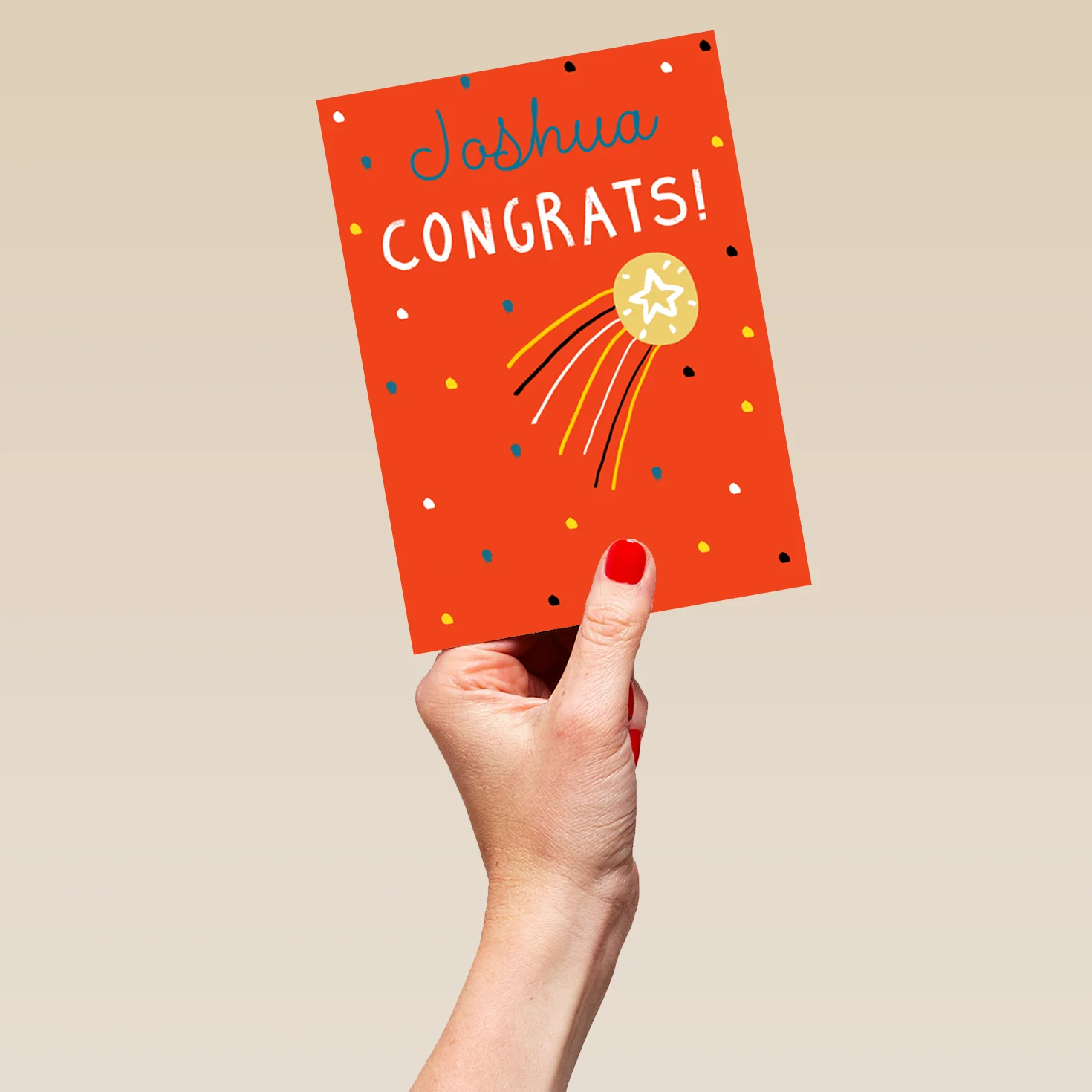 Personalised Contemporary Congrats Congratulations Editable Shooting Star Card - Image 5