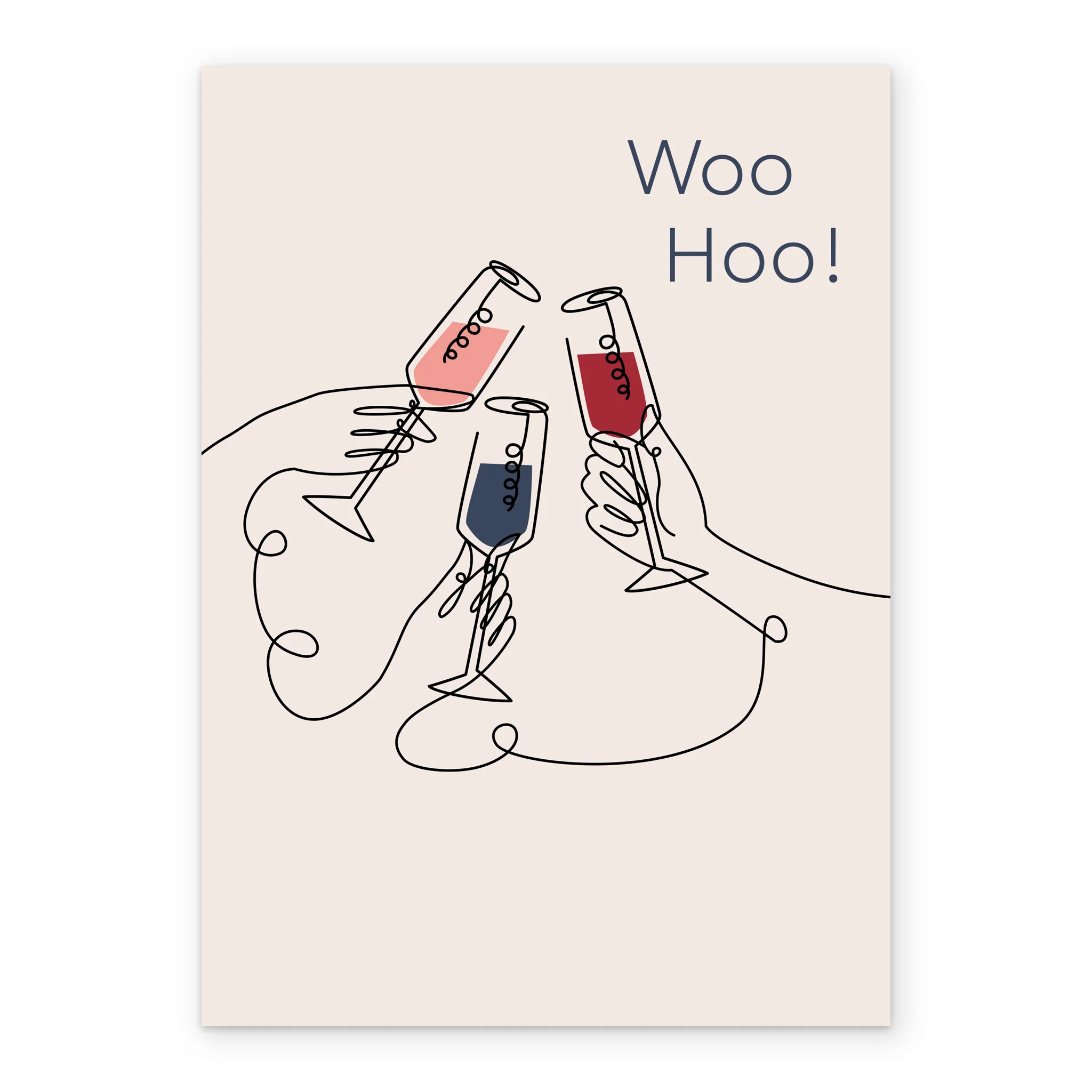 Personalised Contemporary Congratulations Woo Hoo Wine Card - Image 2