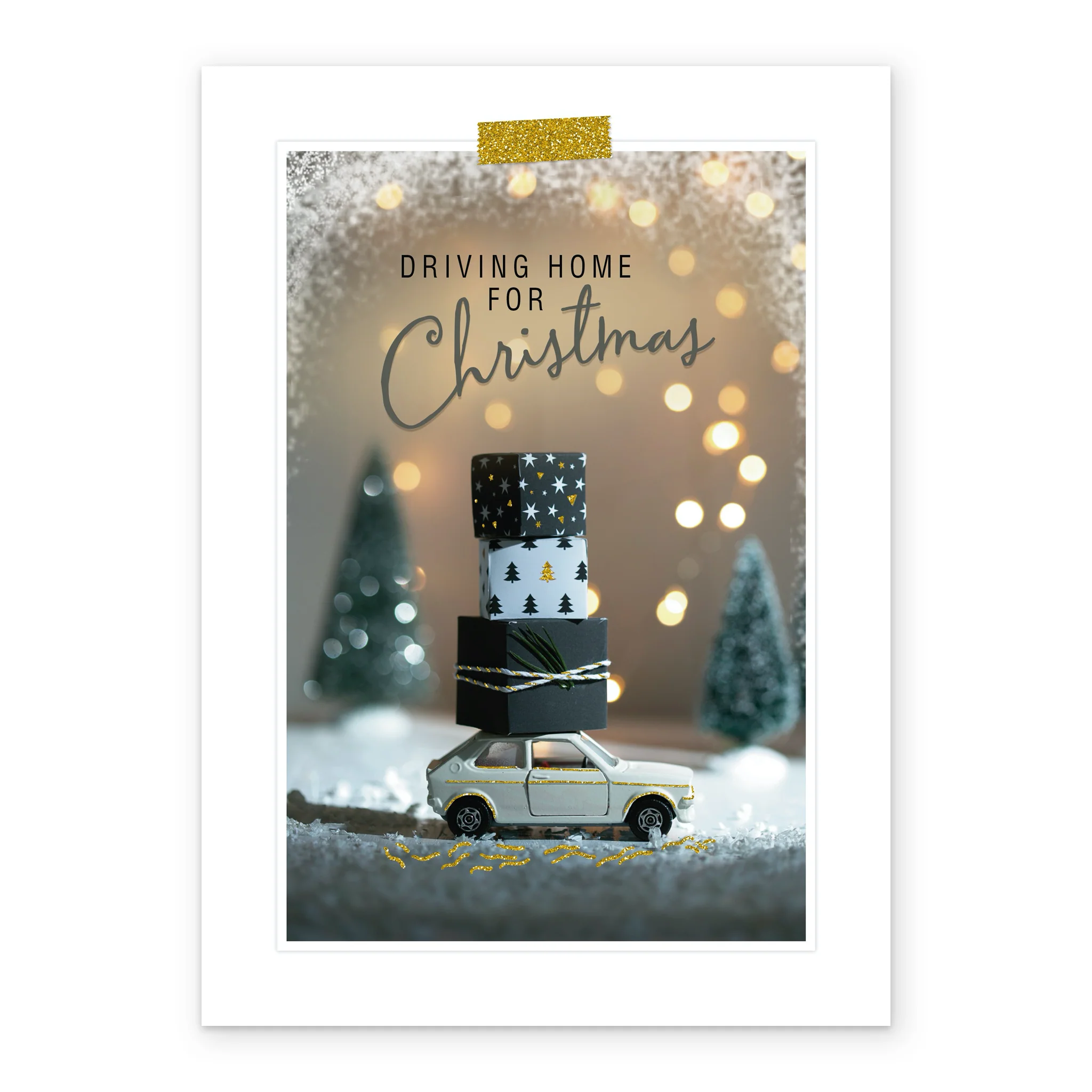 Personalised Contemporary Driving Through The Snow Christmas Card - Image 2