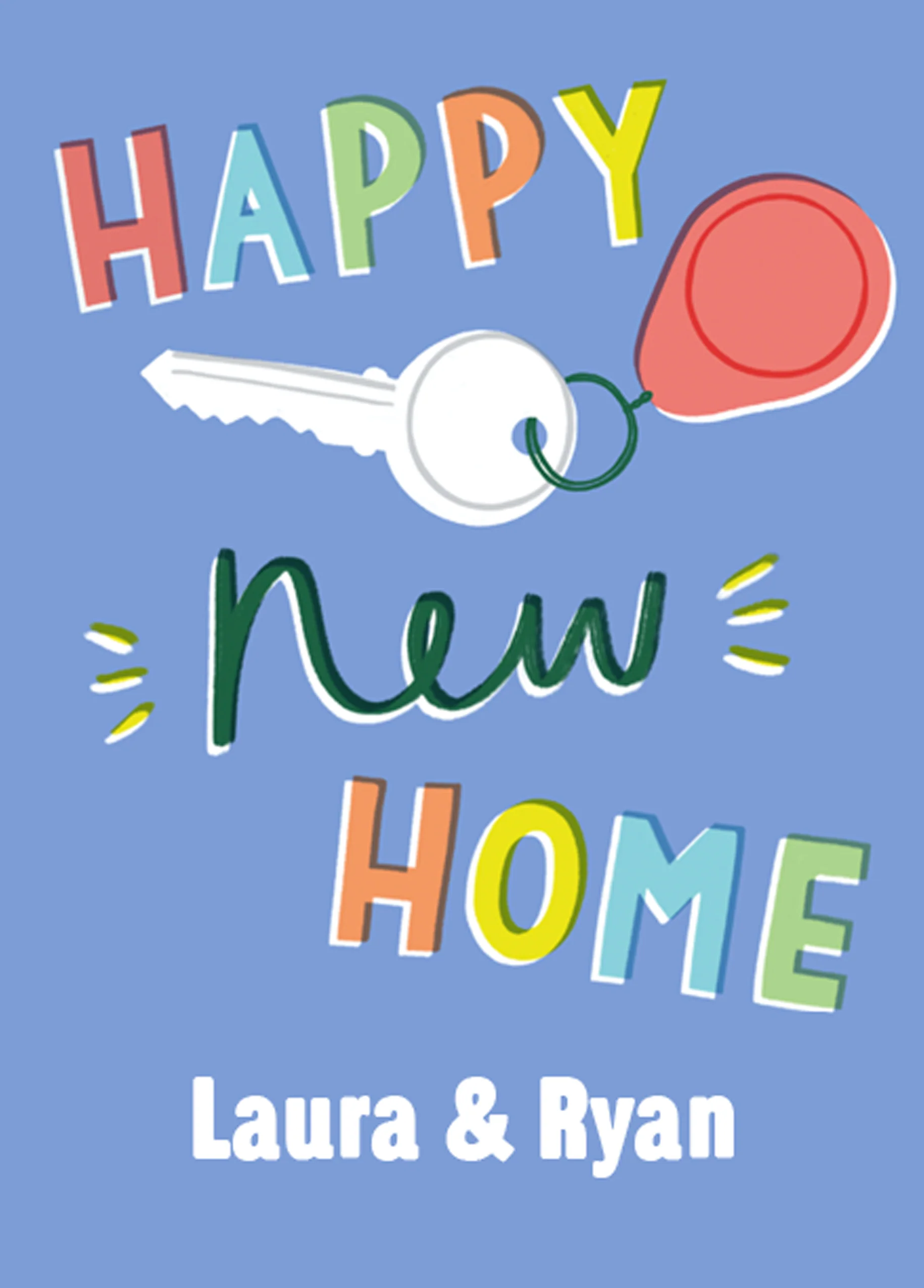 Personalised Contemporary Editable 'Happy New Home' Congratulations Card