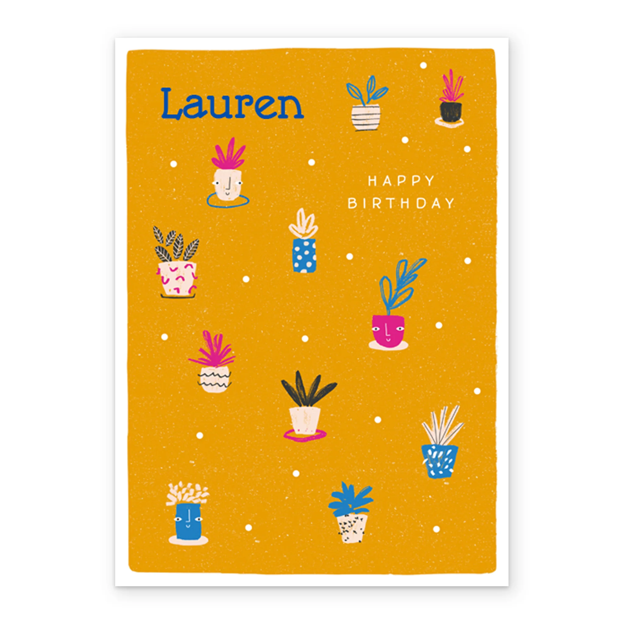Personalised Contemporary Editable Plant Pots Birthday Card - Image 2