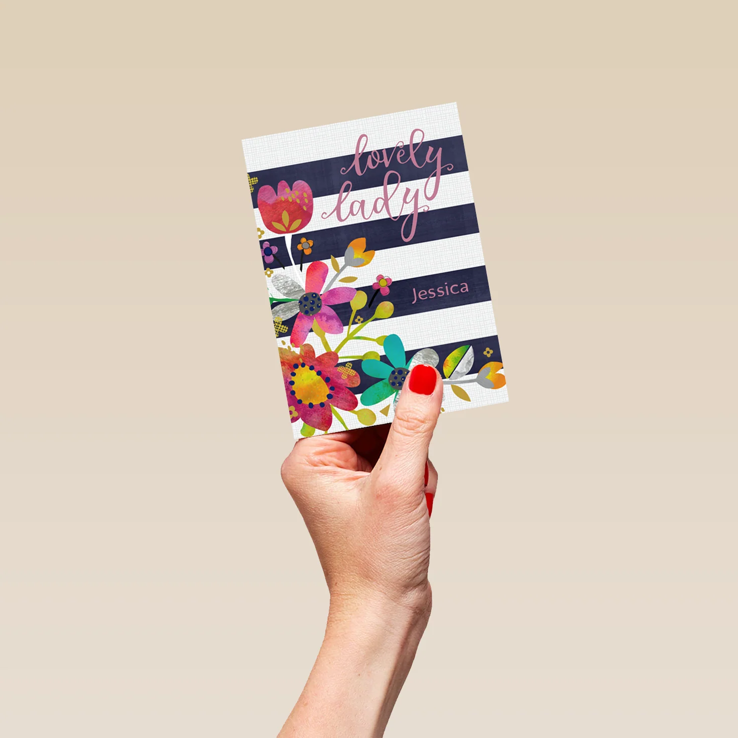 Personalised Contemporary Floral Birthday Card For Her - Image 4