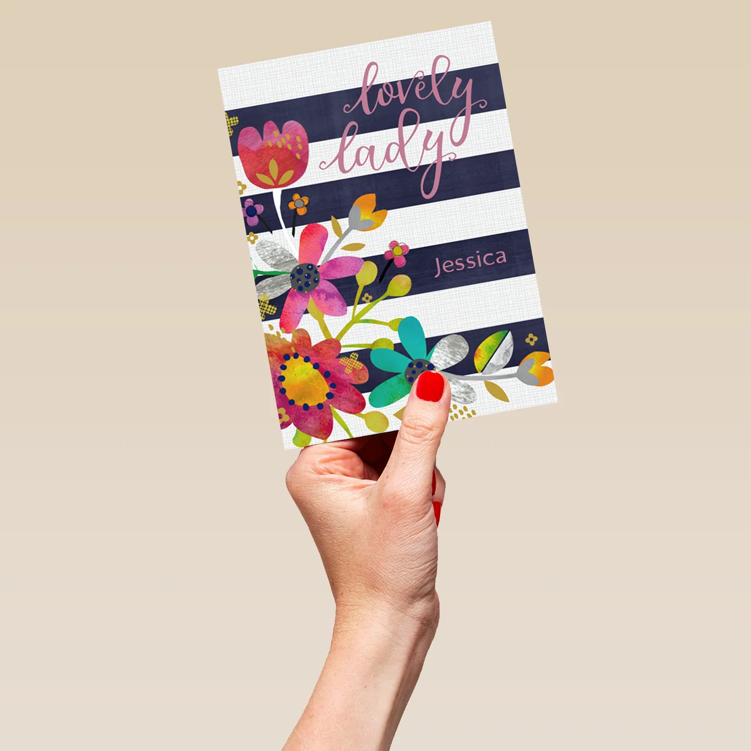 Personalised Contemporary Floral Birthday Card For Her - Image 5