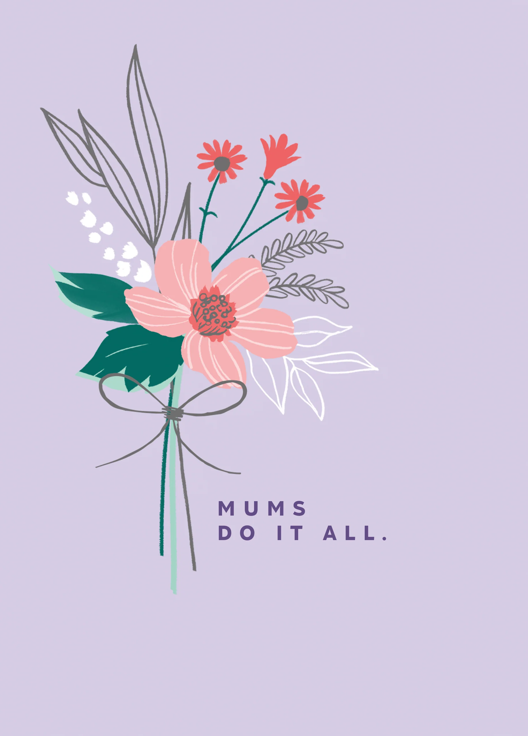 Personalised Contemporary Floral Mother's Day Card for Mum