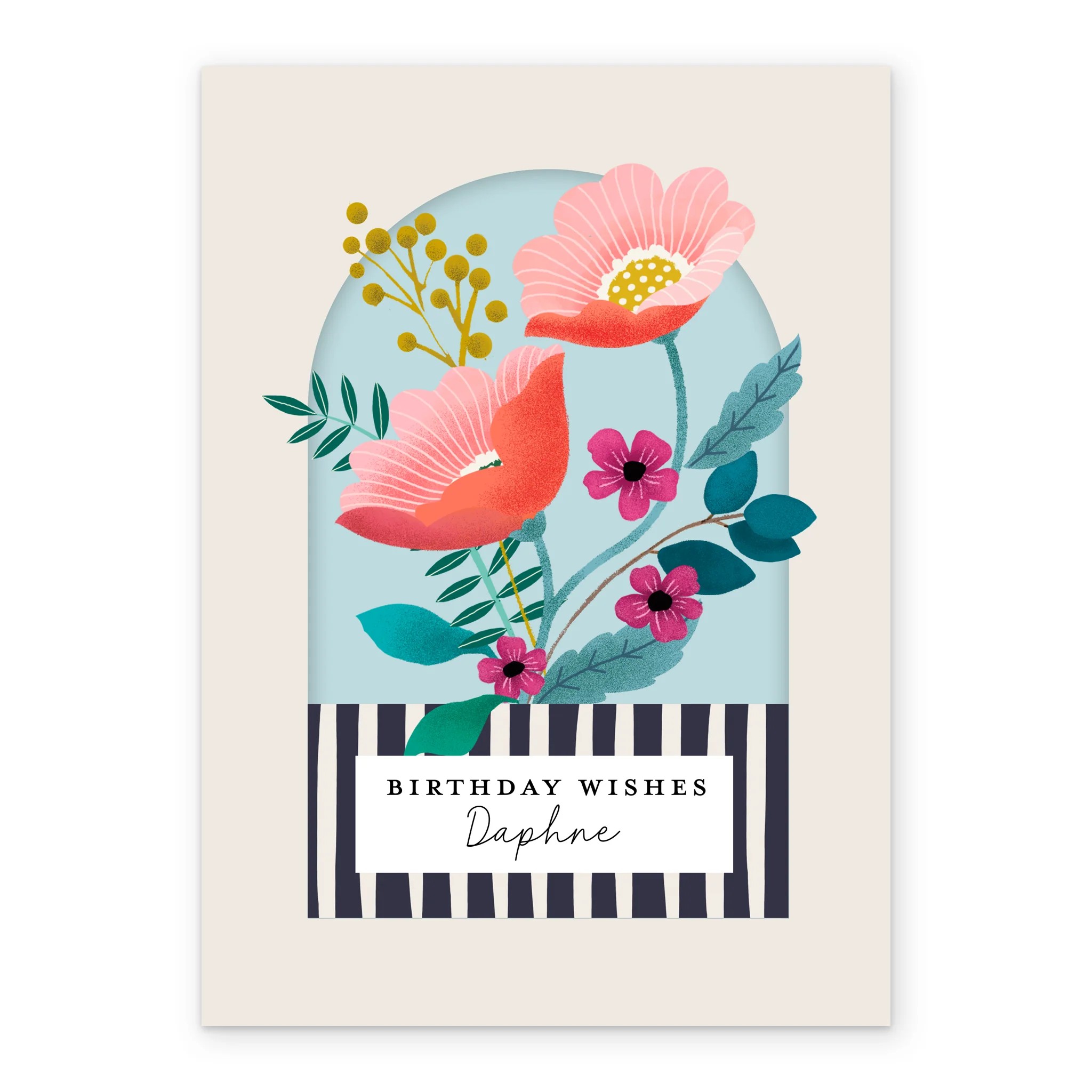 Personalised 'Contemporary Florals' Birthday Card For Her - Image 2