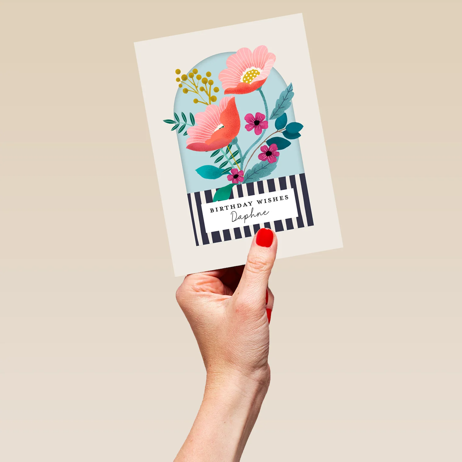 Personalised 'Contemporary Florals' Birthday Card For Her - Image 5