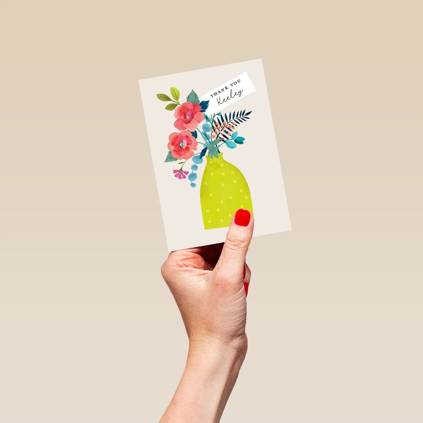 Personalised 'Contemporary Florals' Thank You Card - Image 4
