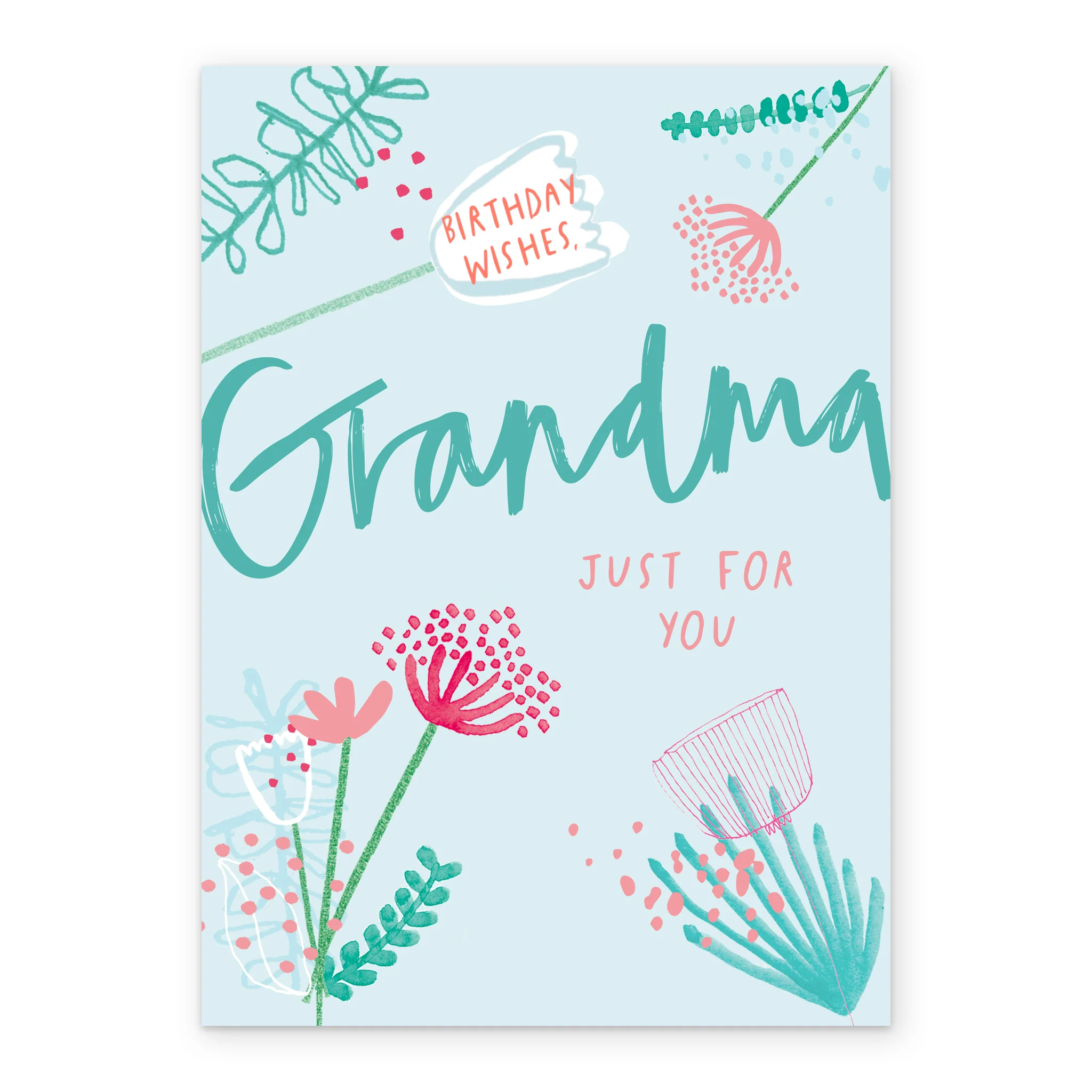 Personalised Contemporary Flower Design Birthday Card For Grandma - Image 2