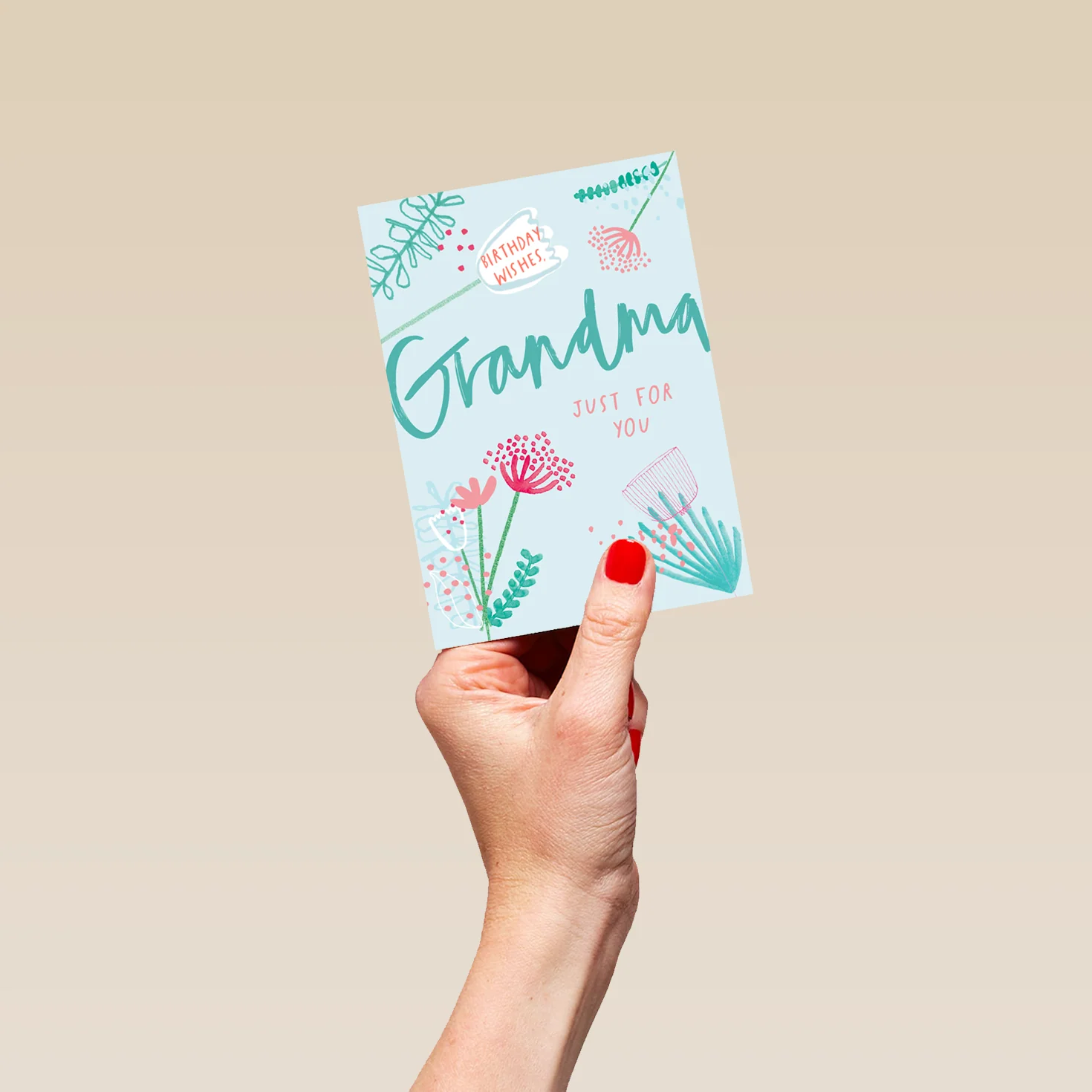 Personalised Contemporary Flower Design Birthday Card For Grandma - Image 4