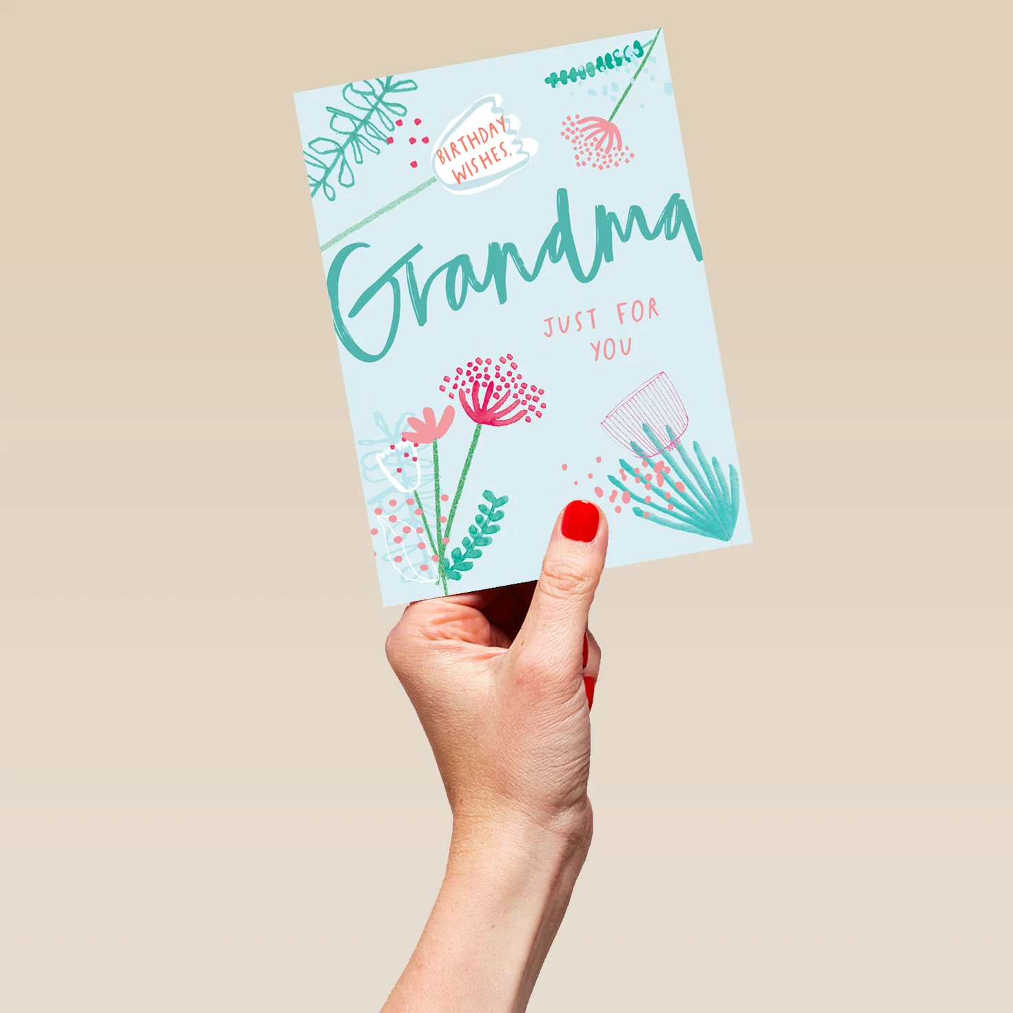 Personalised Contemporary Flower Design Birthday Card For Grandma - Image 5