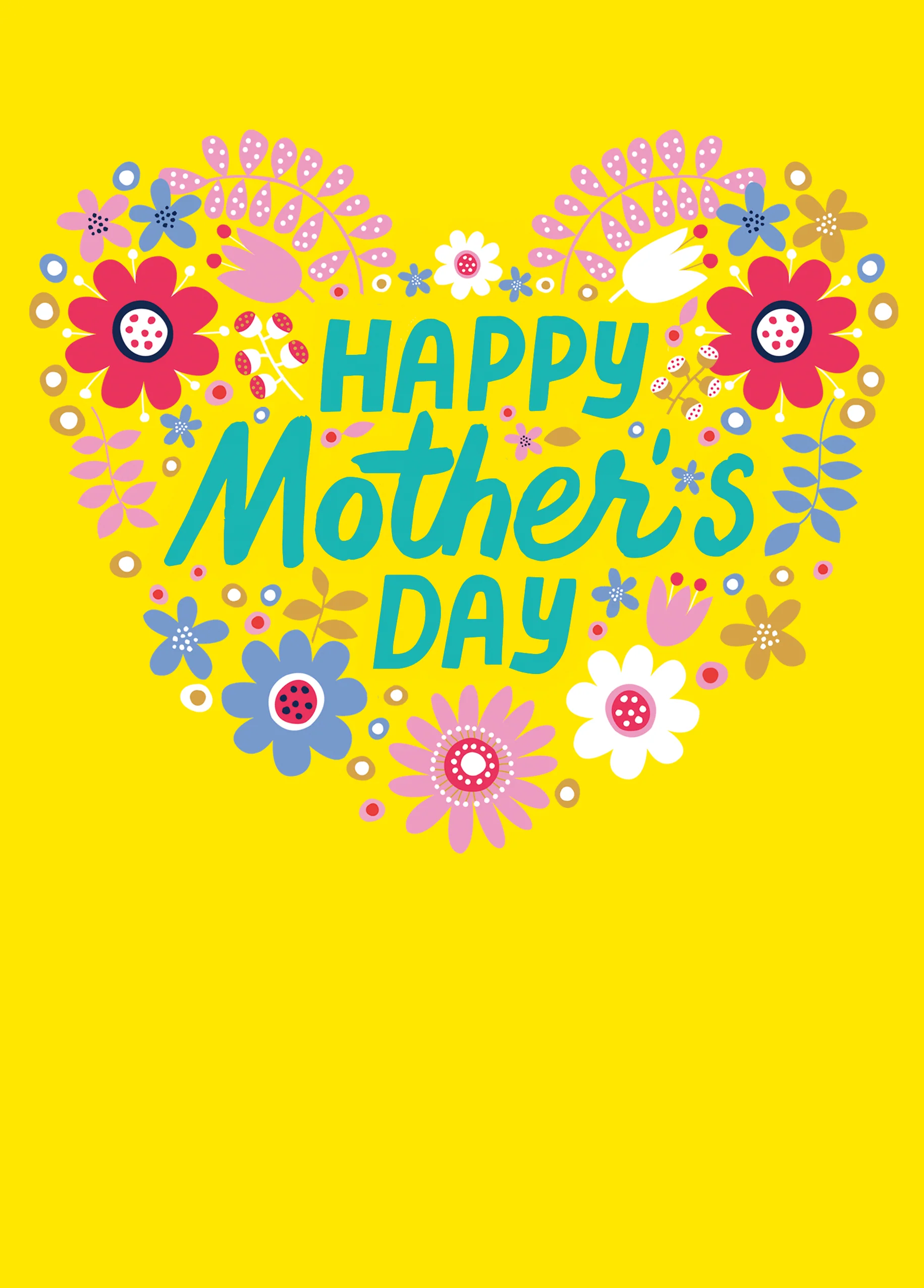 Personalised Contemporary Happy Love Heart Mother's Day Card