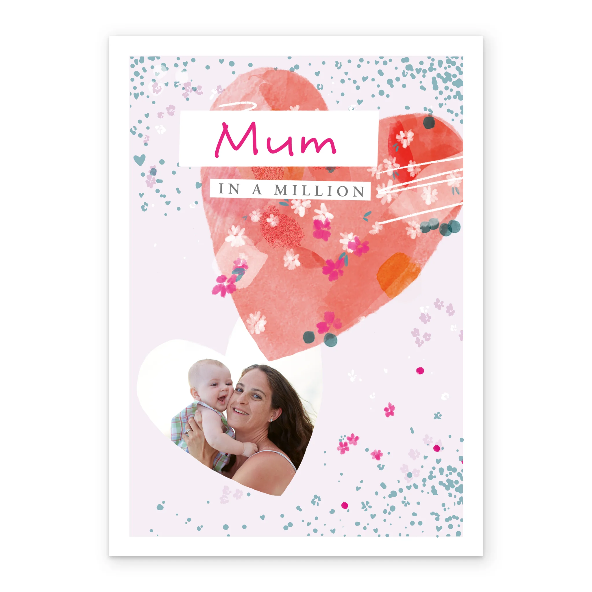 Personalised Contemporary Hearts Mum in a Million Mother's Day Photo Upload Card - Image 2