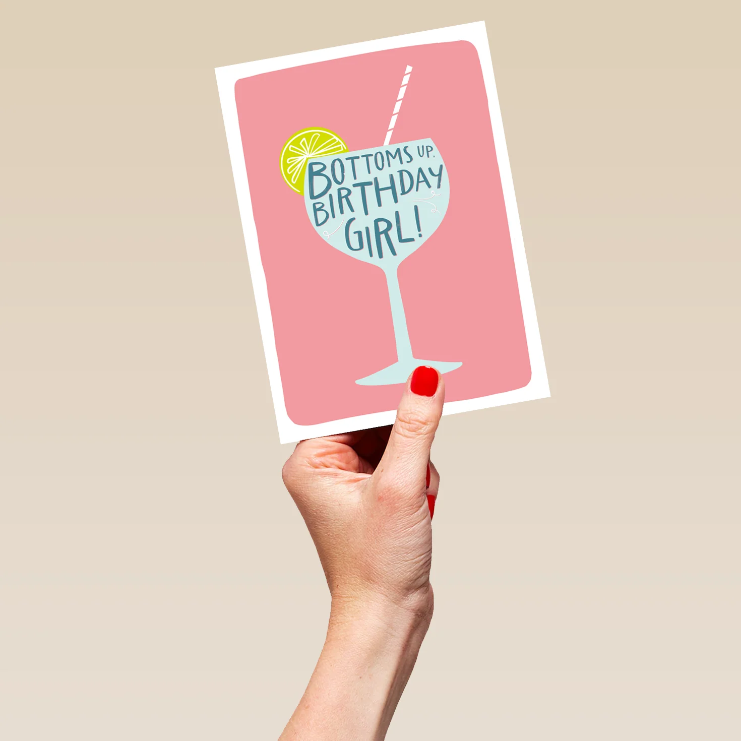 Personalised Contemporary Illustrated Bottoms Up Birthday Card - Image 5