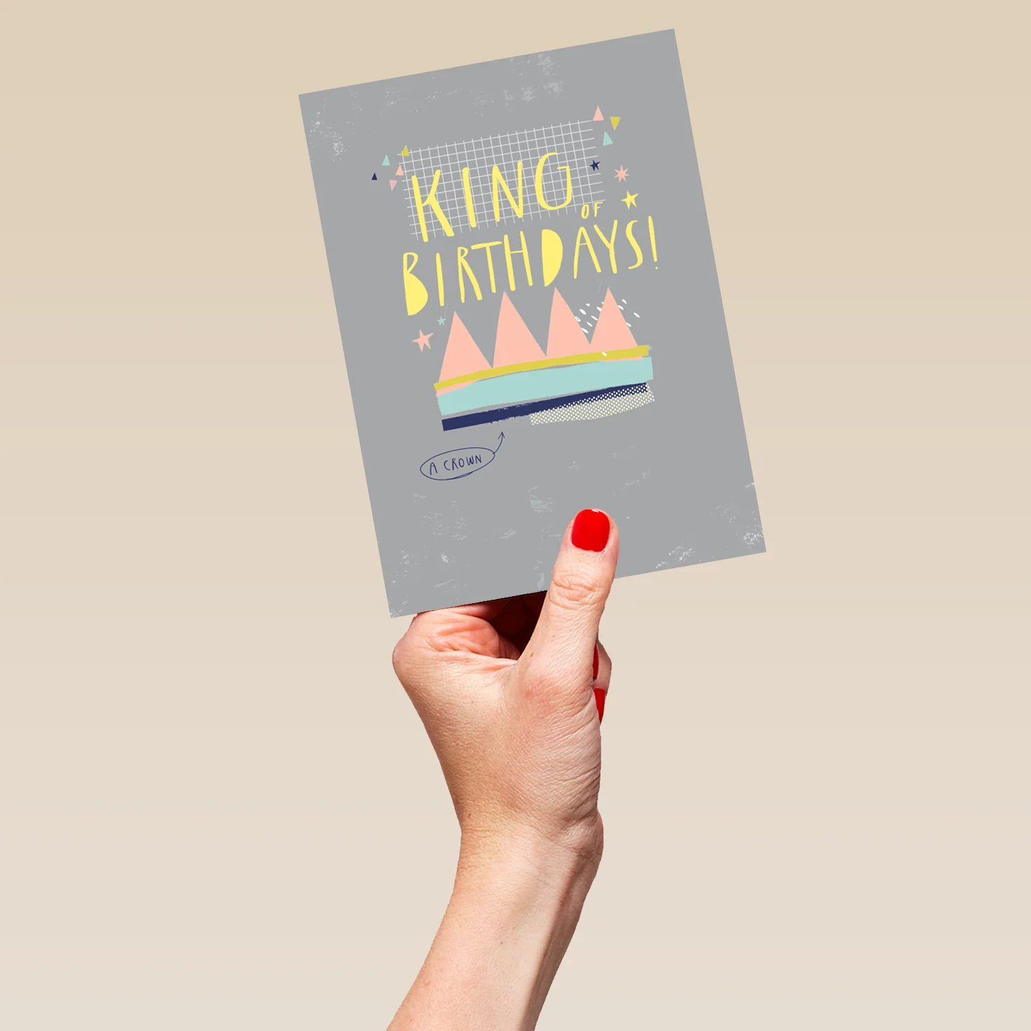 Personalised Contemporary Illustrated King Of Birthdays Card - Image 5