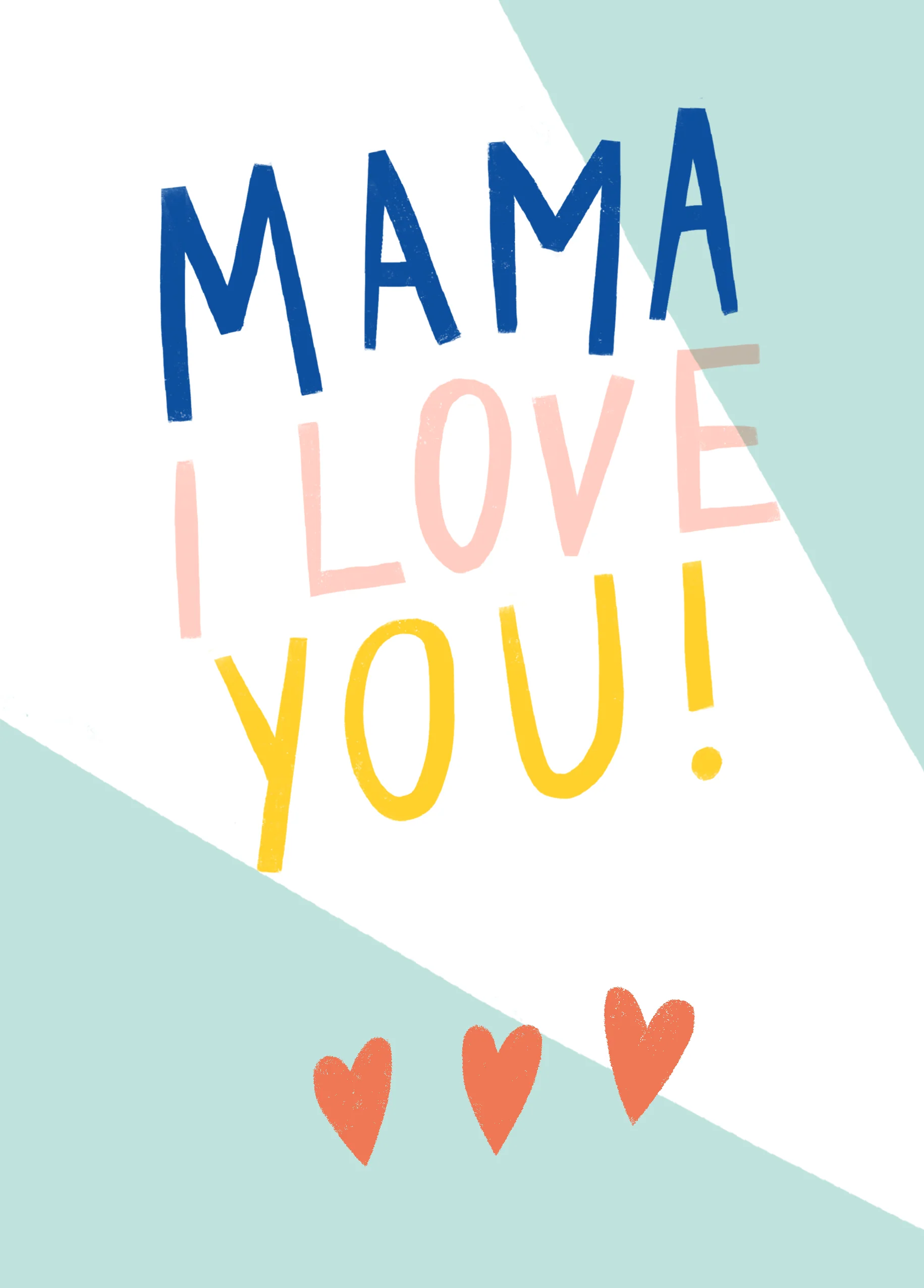 Personalised Contemporary Mama I Love You Mother's Day Card