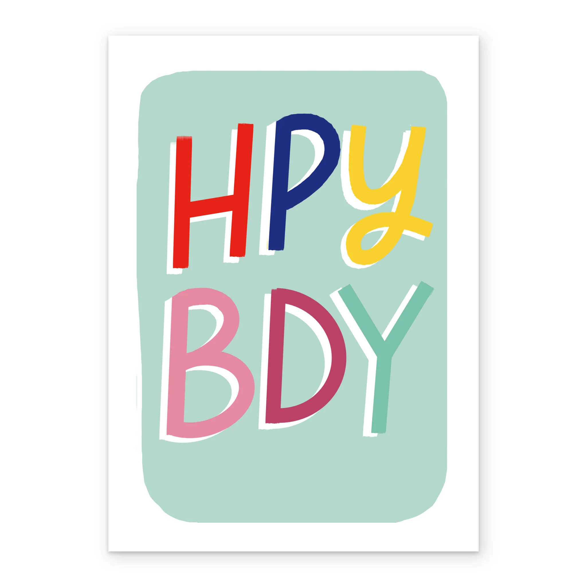 Personalised Contemporary Multi-Coloured Text Birthday Card - Image 2