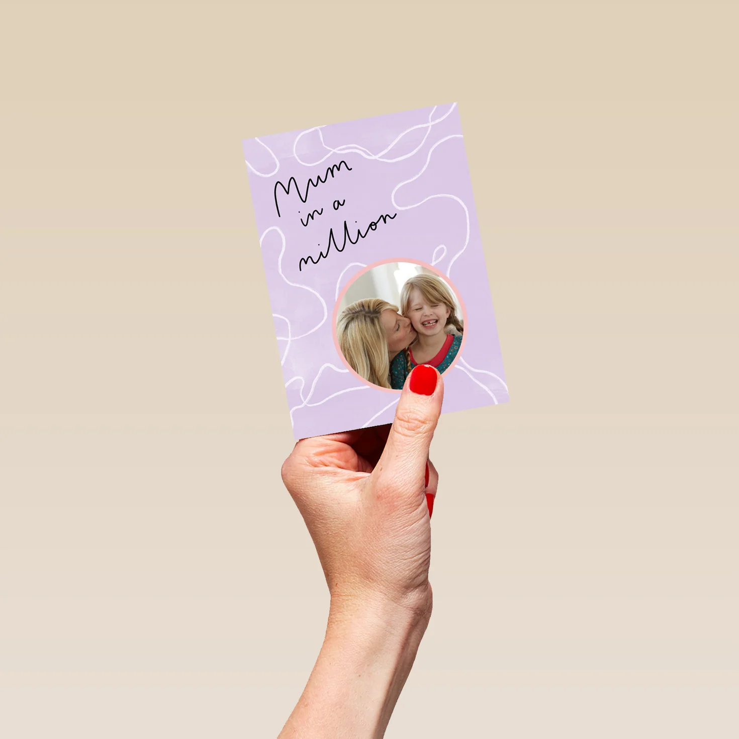 Personalised Contemporary Mum In A Million Mother's Day Photo Upload Card - Image 4