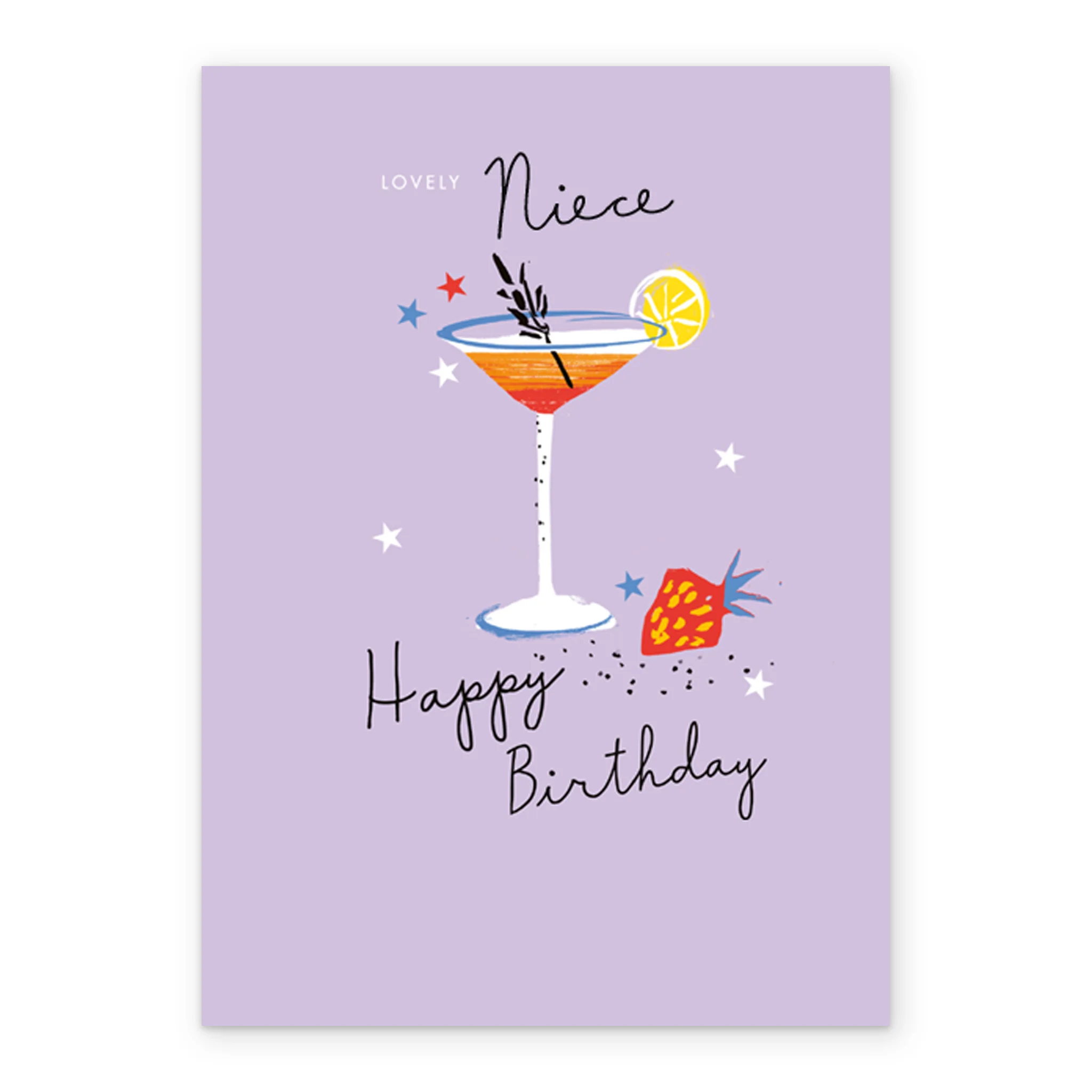 Personalised Contemporary Niece Birthday Editable Cocktail Card - Image 2