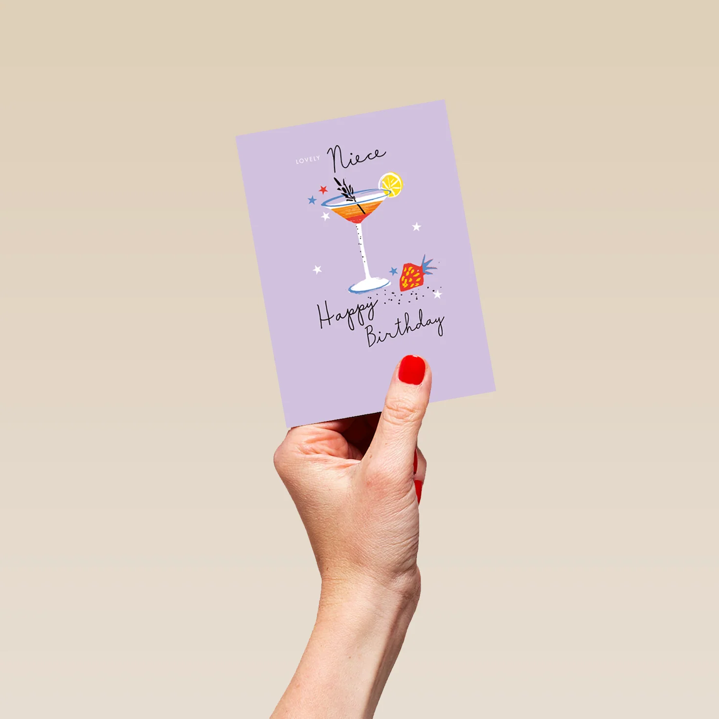 Personalised Contemporary Niece Birthday Editable Cocktail Card - Image 4