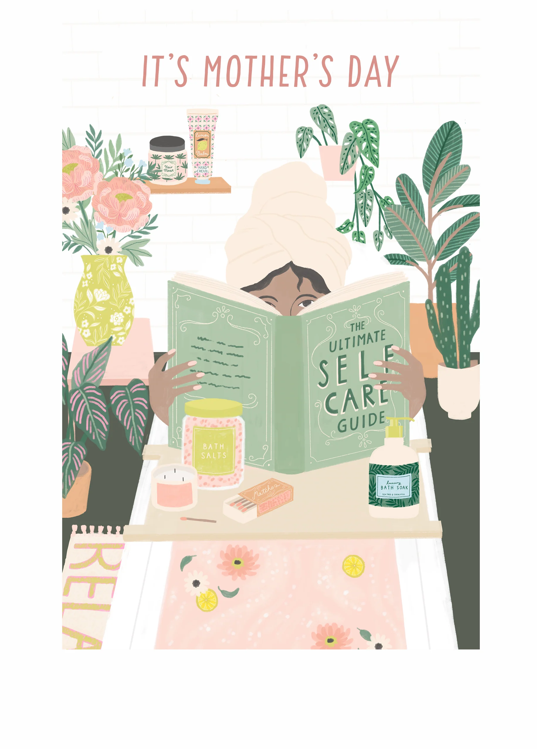 Personalised Contemporary Relaxing Mother's Day Card