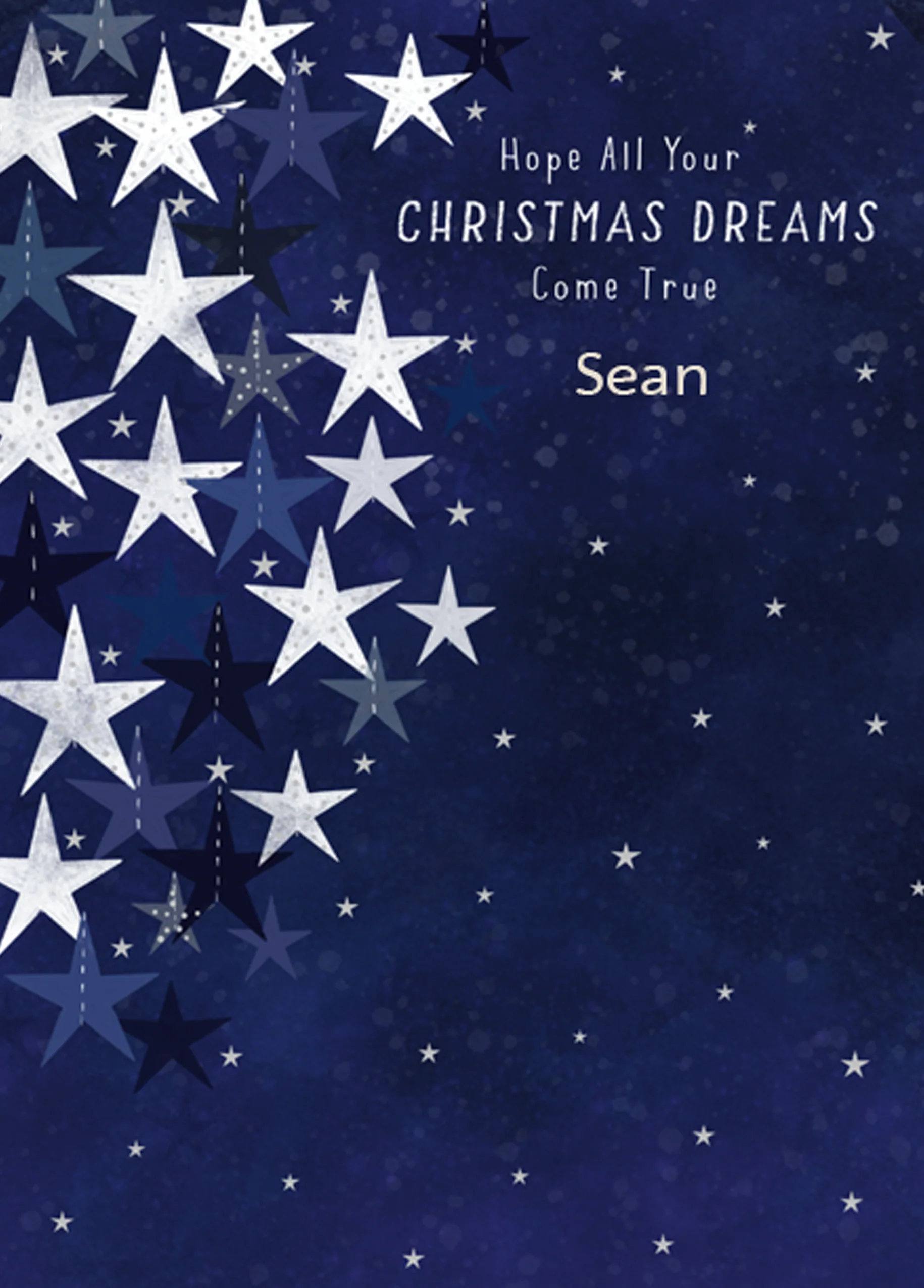Personalised Contemporary Starry Night Dreams Christmas Card