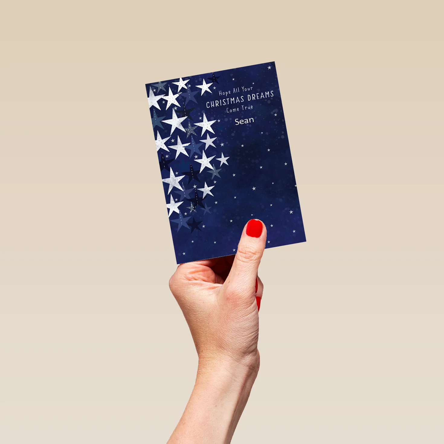 Personalised Contemporary Starry Night Dreams Christmas Card - Image 4