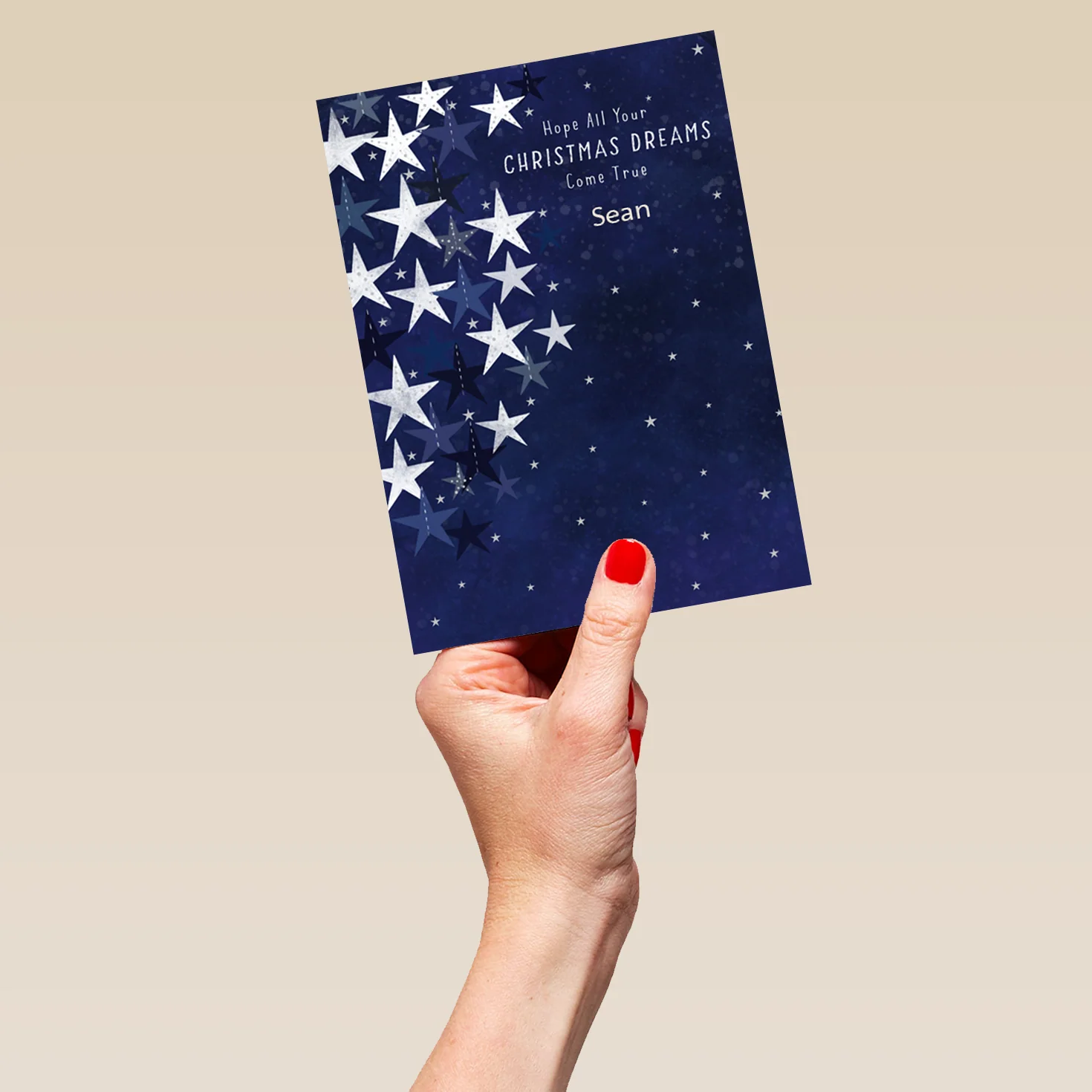 Personalised Contemporary Starry Night Dreams Christmas Card - Image 5