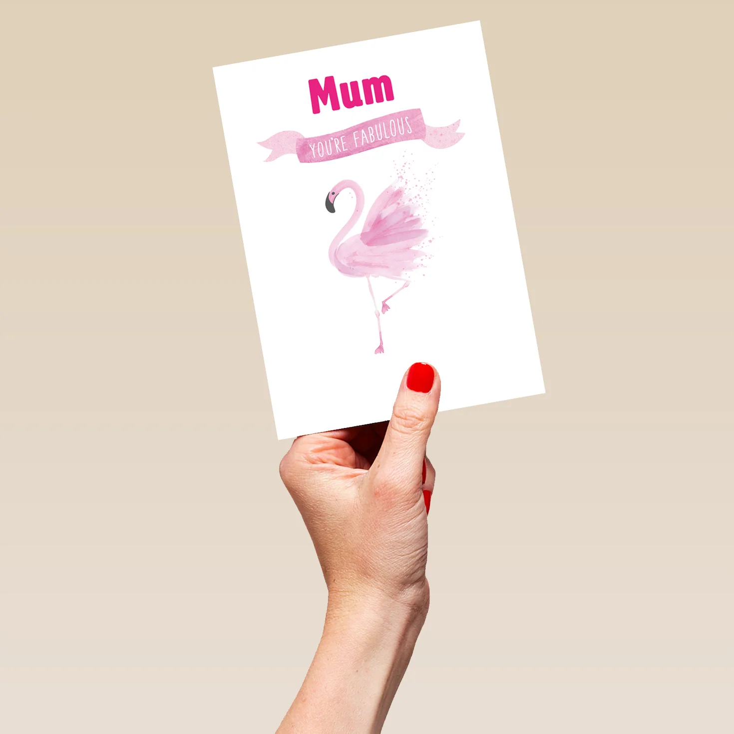 Personalised Contemporary Text Flamingo Mother's Day Card - Image 5