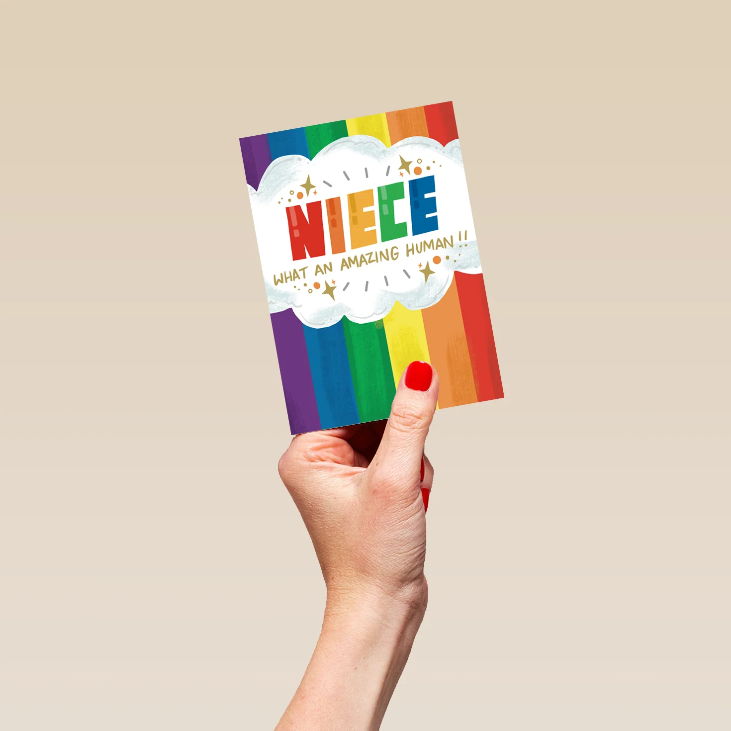 Personalised Contemporary What An Amazing Human Birthday Card For Niece - Image 4