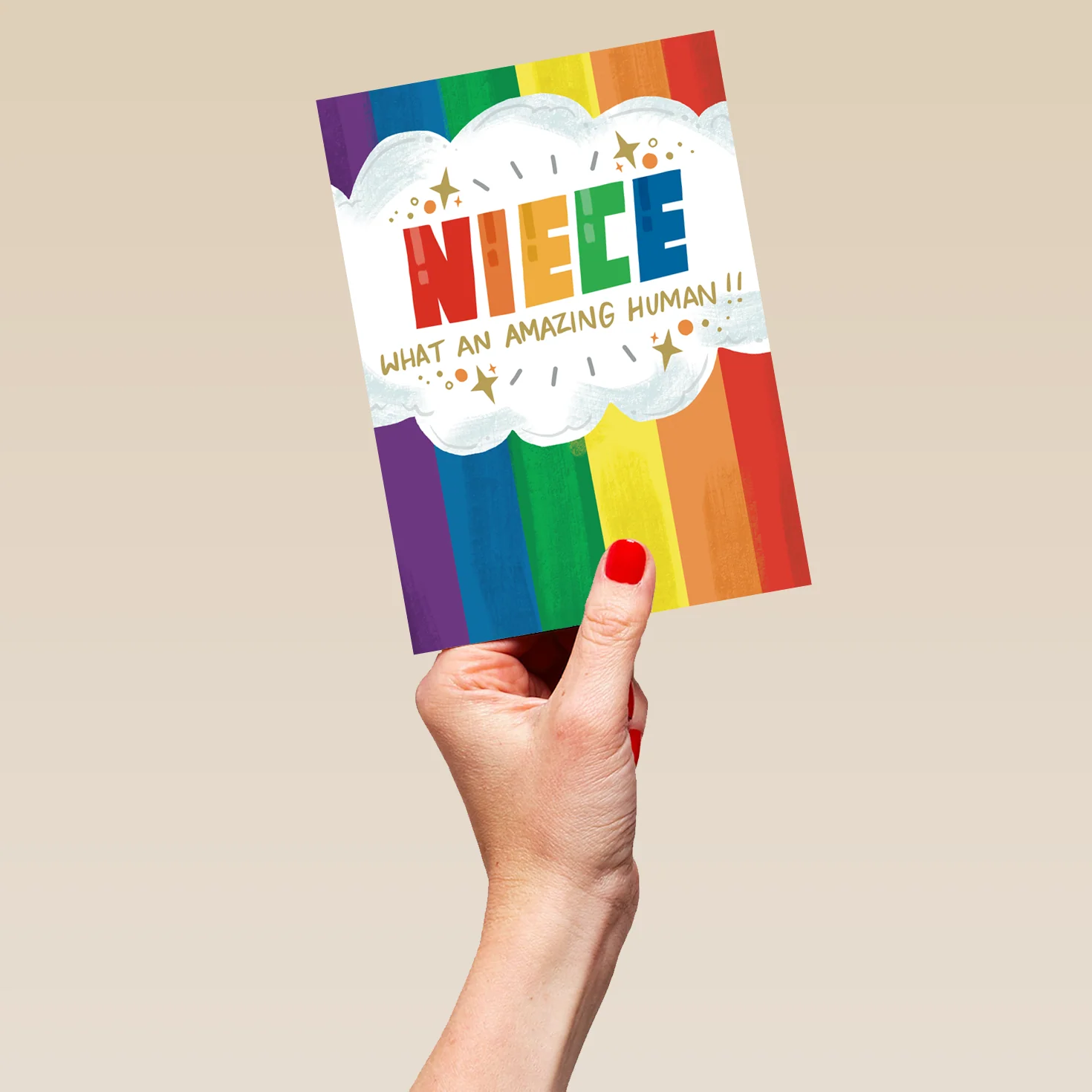 Personalised Contemporary What An Amazing Human Birthday Card For Niece - Image 5