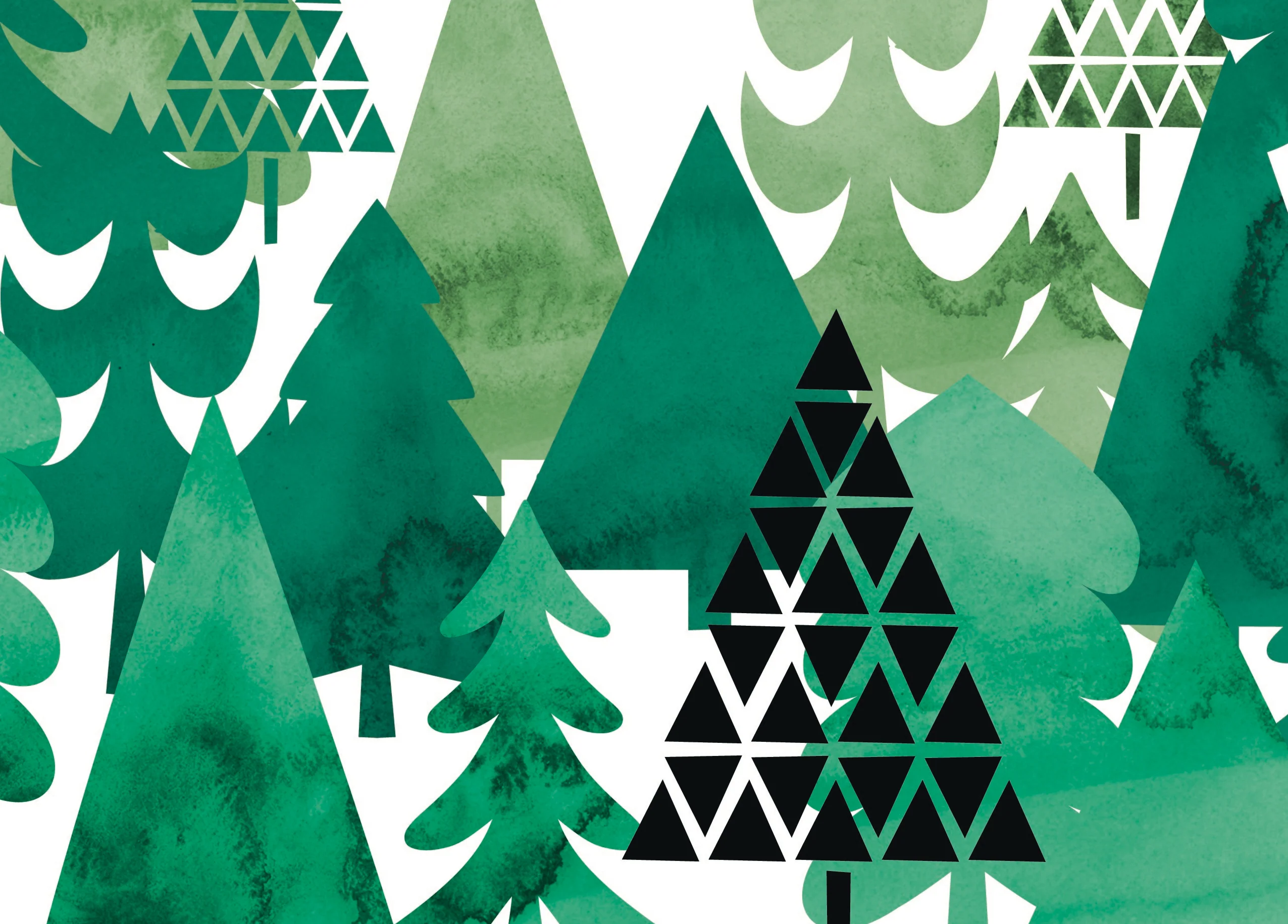 Personalised Contemporary Winter Trees Card