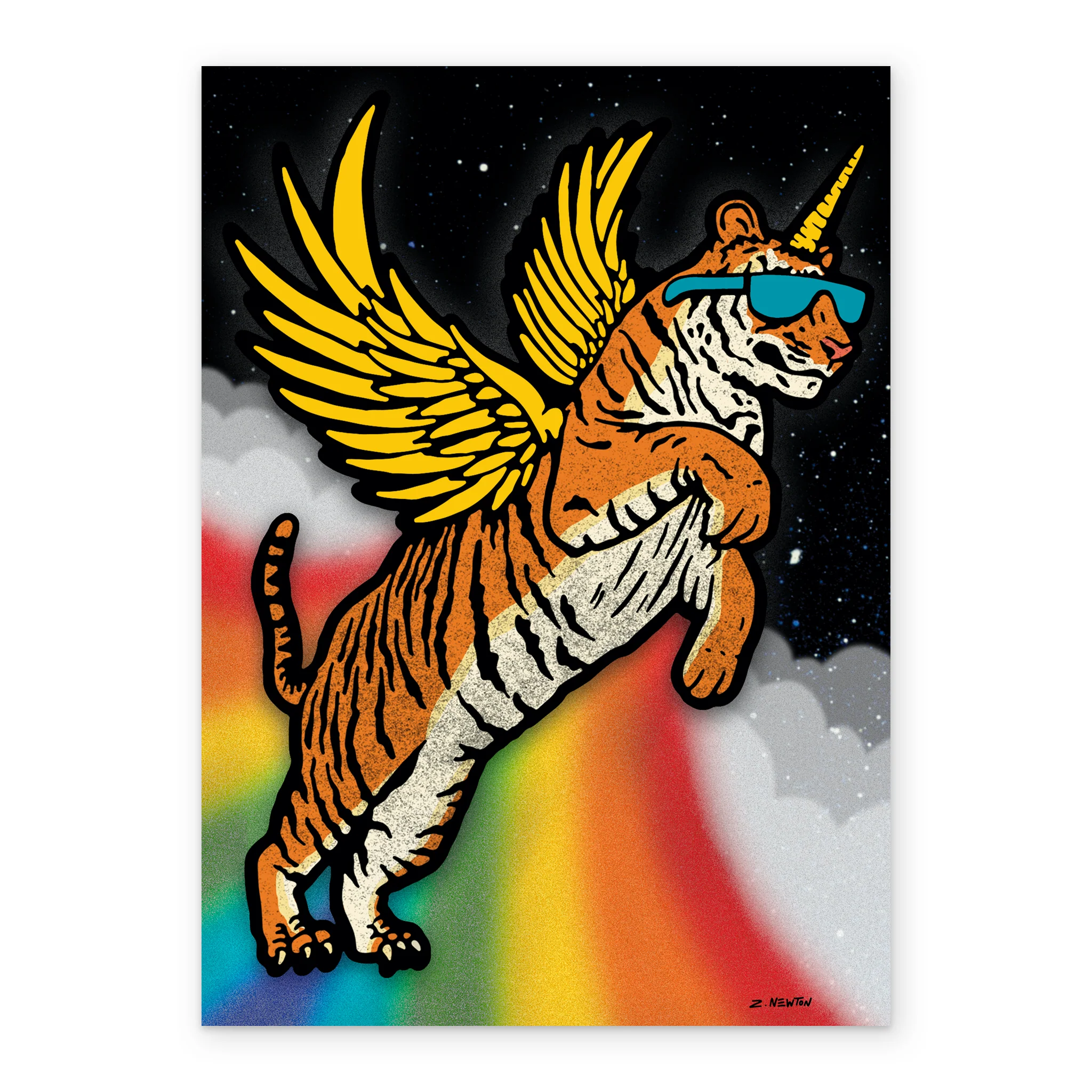 Personalised Cool Flying Tiger With Sunglasses Birthday Card - Image 2