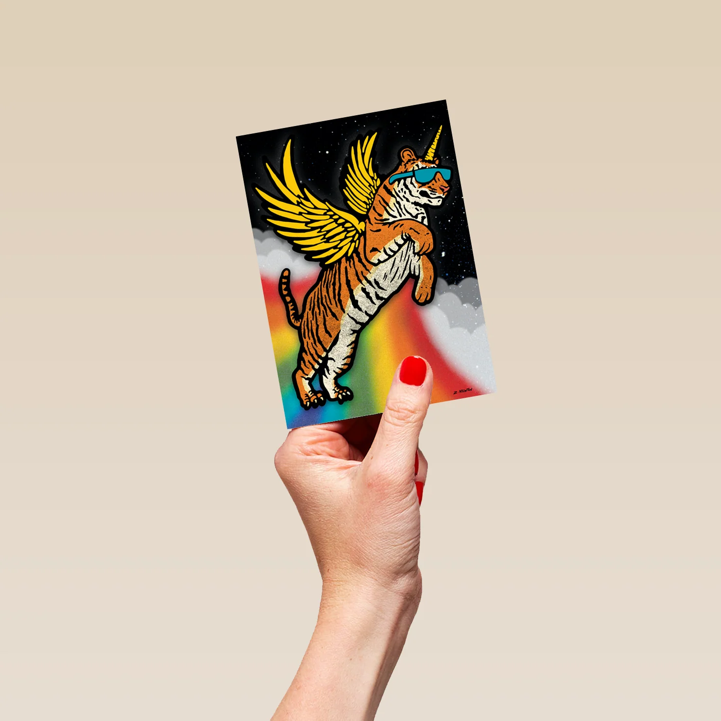 Personalised Cool Flying Tiger With Sunglasses Birthday Card - Image 4