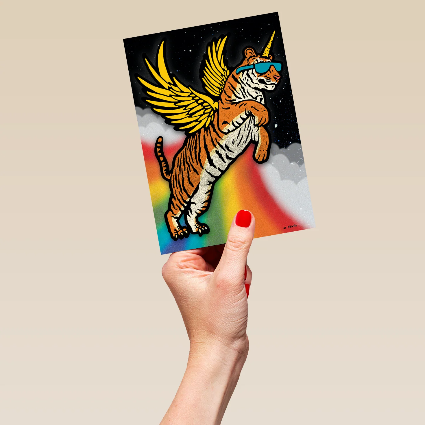 Personalised Cool Flying Tiger With Sunglasses Birthday Card - Image 5