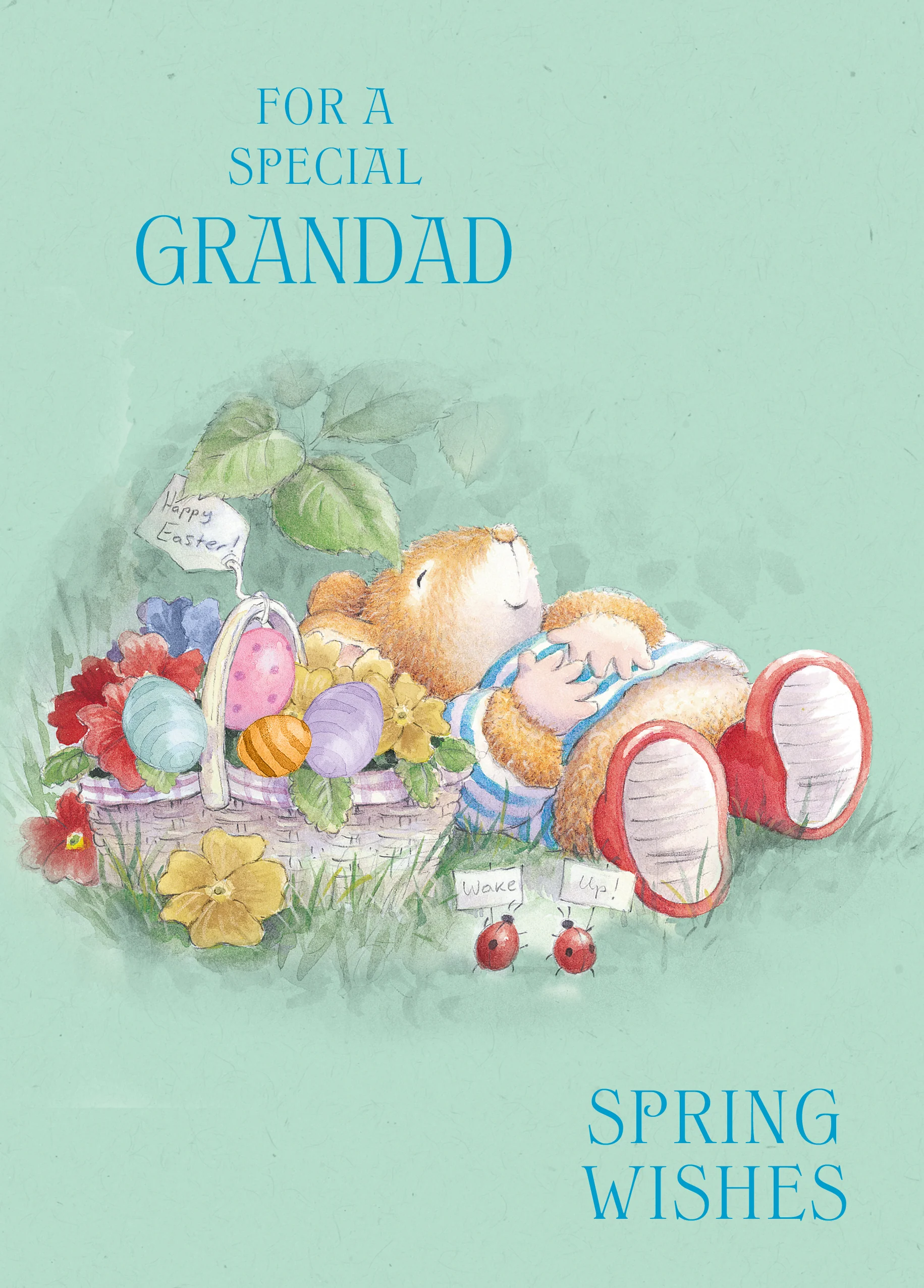Personalised Country Companions Mouse And Egg Basket Easter Card for Grandad