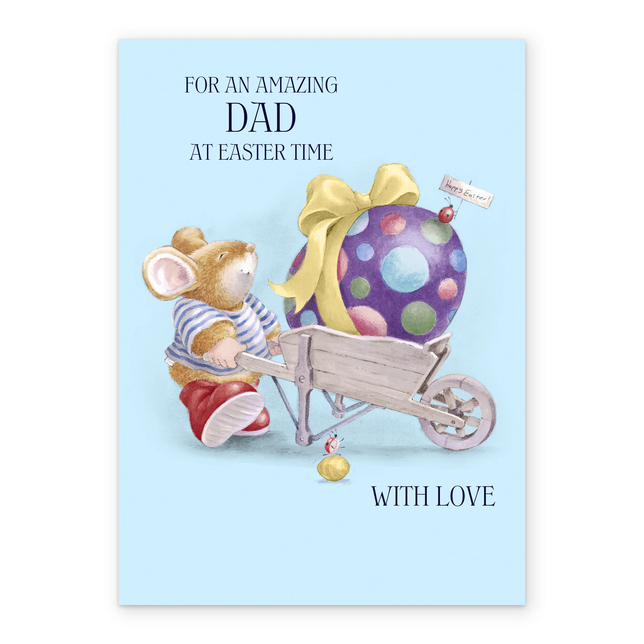 Personalised Country Companions Mouse & Wheelbarrow Easter Card for Dad - Image 2