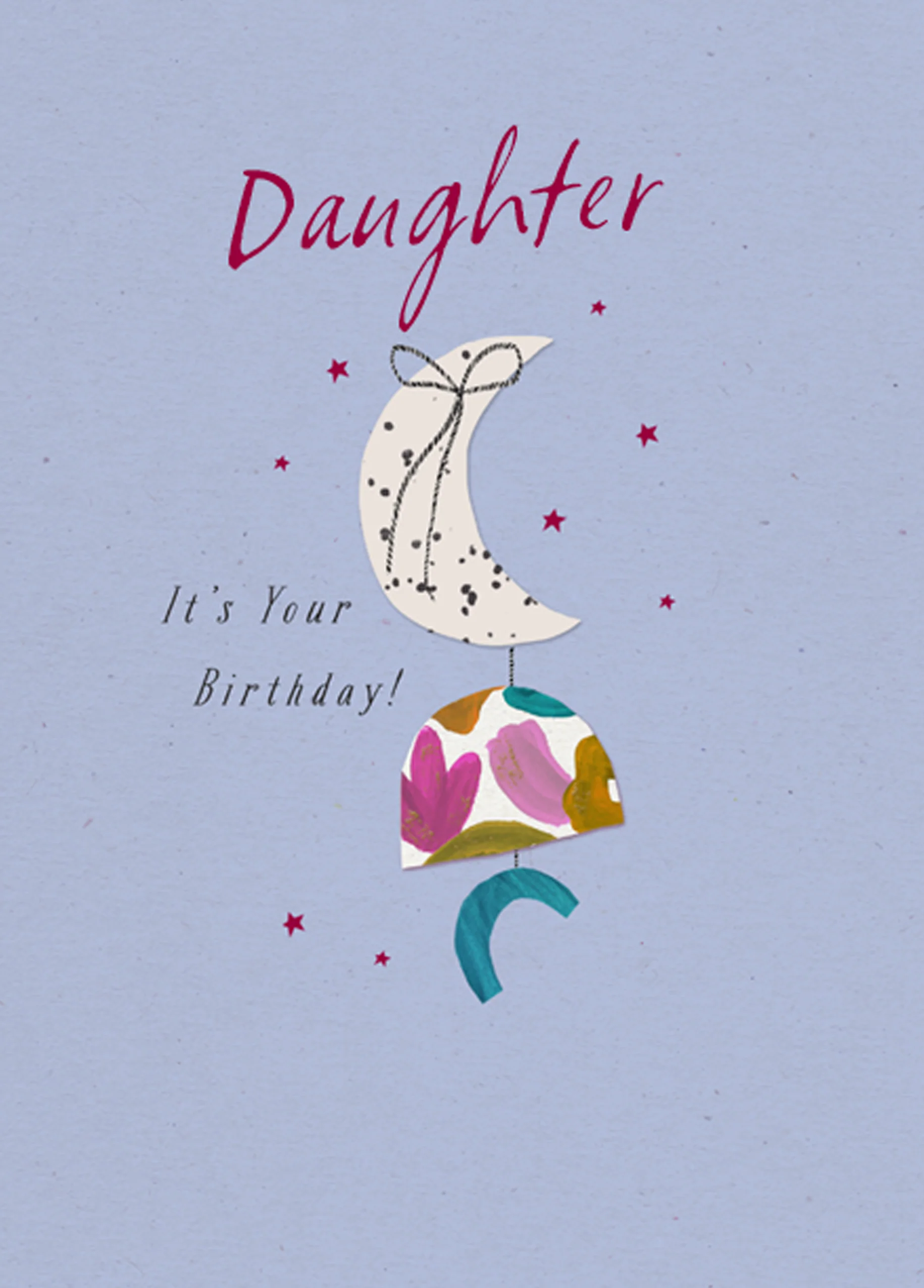 Personalised Crescent Moon Daughter Birthday Card