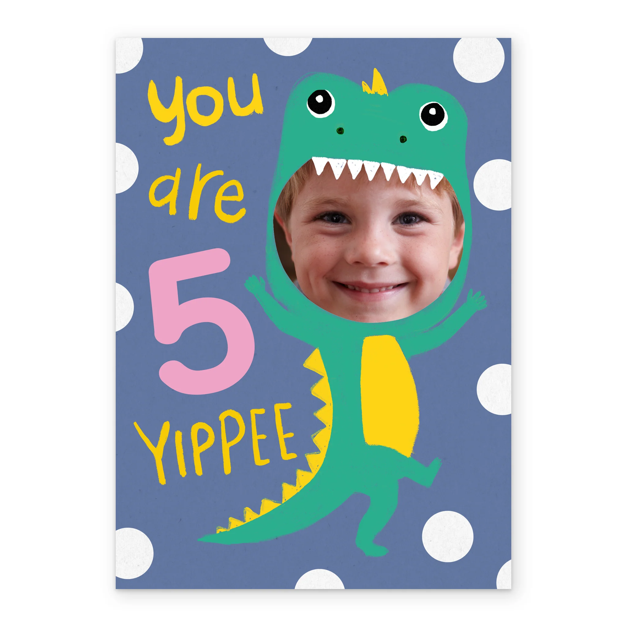 Personalised Crocodile 5th Birthday Photo Upload Card - Image 2