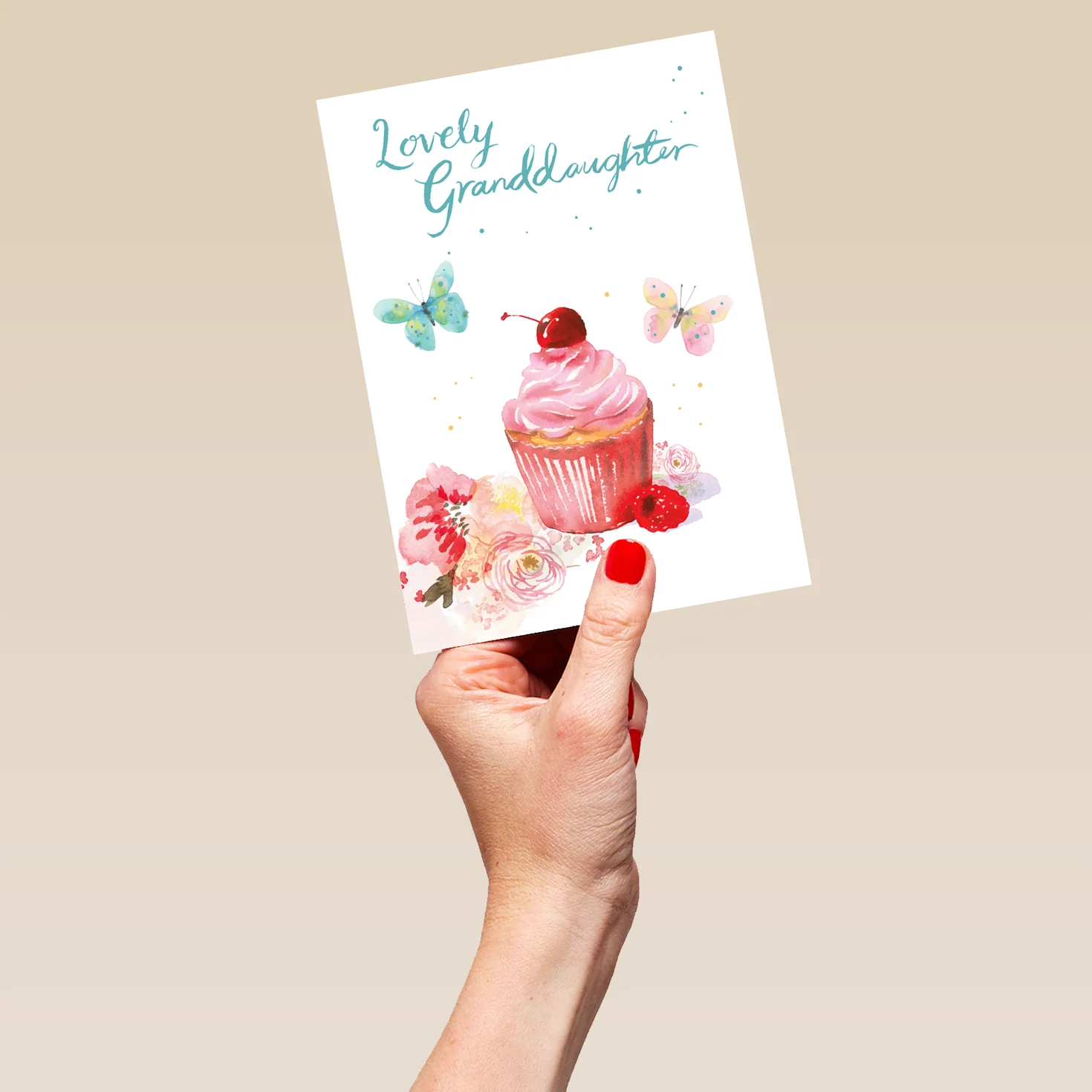 Personalised Cupcake Birthday Card For Granddaughter - Image 5