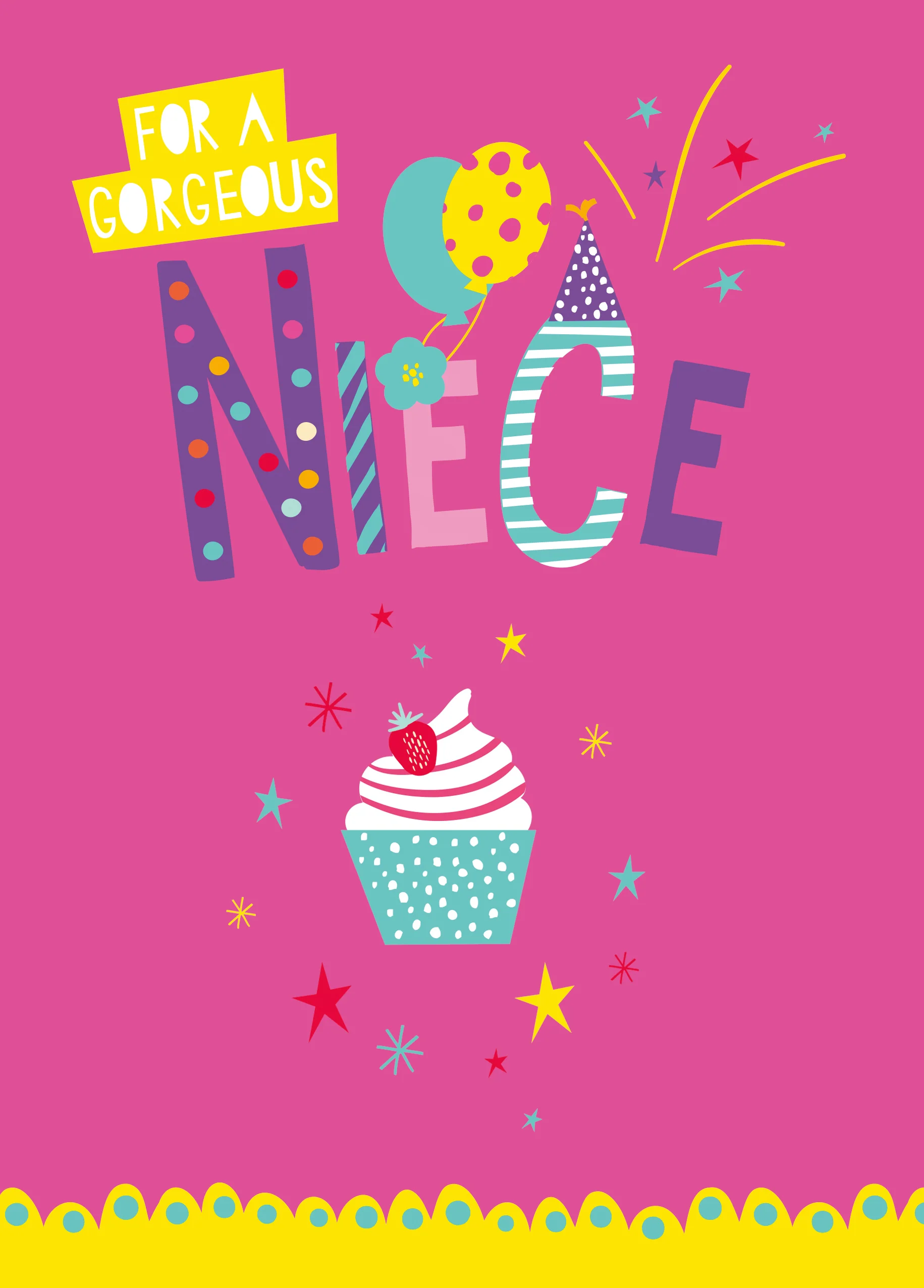 Personalised Cupcake Birthday Card For Niece
