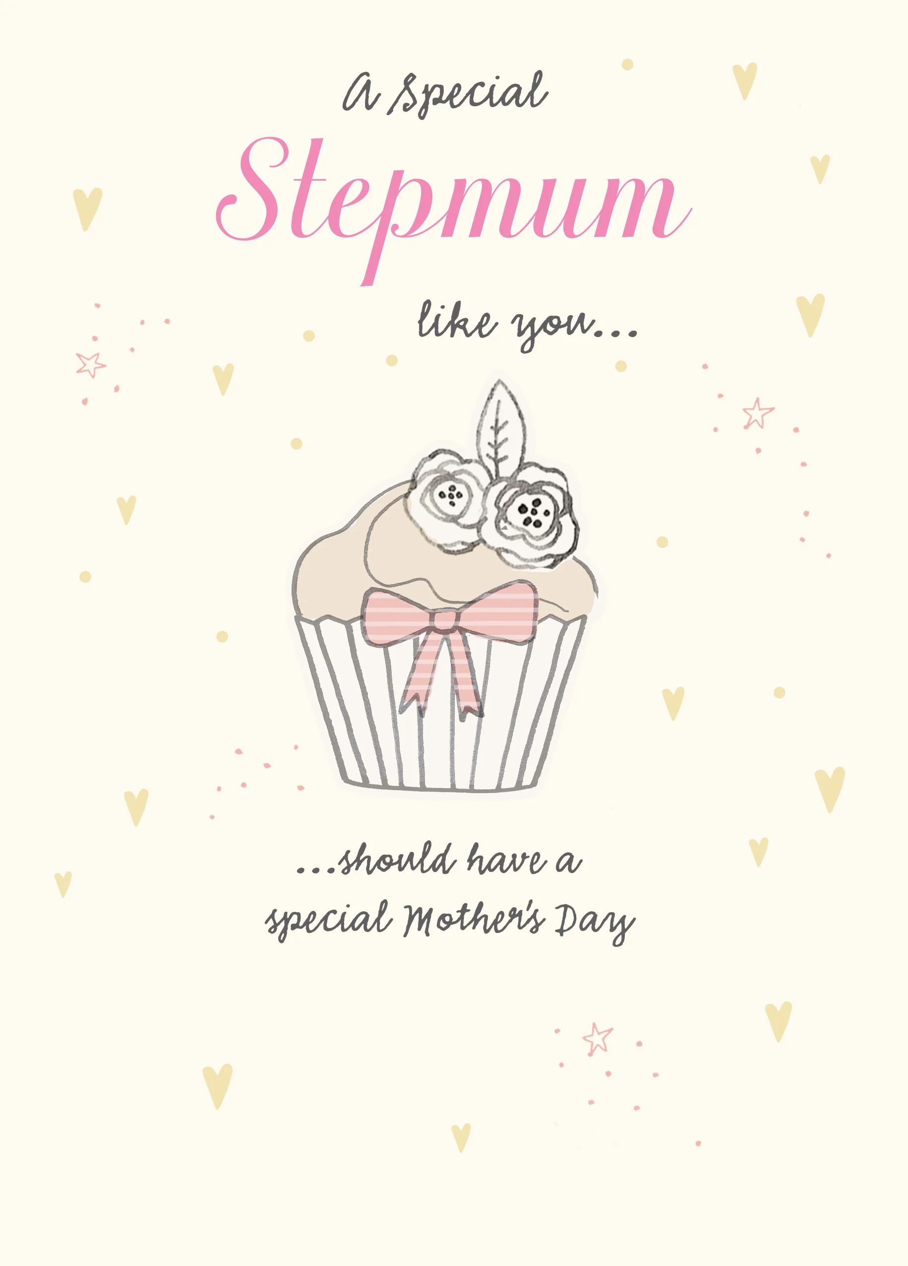 Personalised Cupcake Love Hearts Mother's Day Card For Stepmum