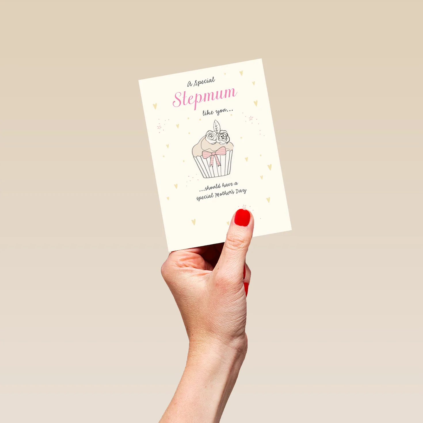 Personalised Cupcake Love Hearts Mother's Day Card For Stepmum - Image 4