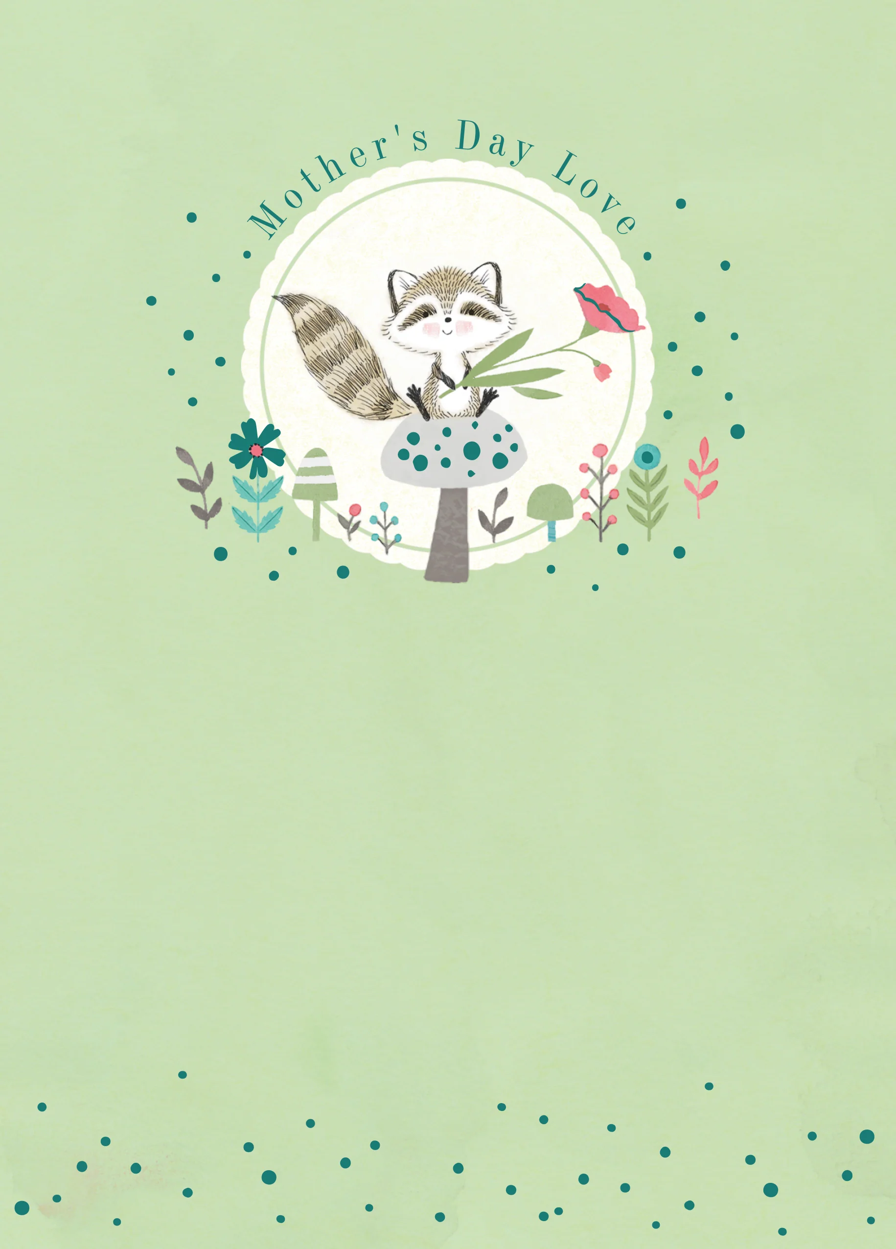 Personalised Cute Animal Flower Illustration Mother's Day Card
