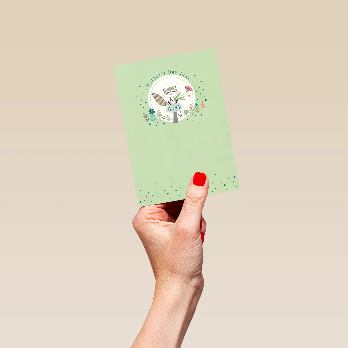Personalised Cute Animal Flower Illustration Mother's Day Card - Image 4