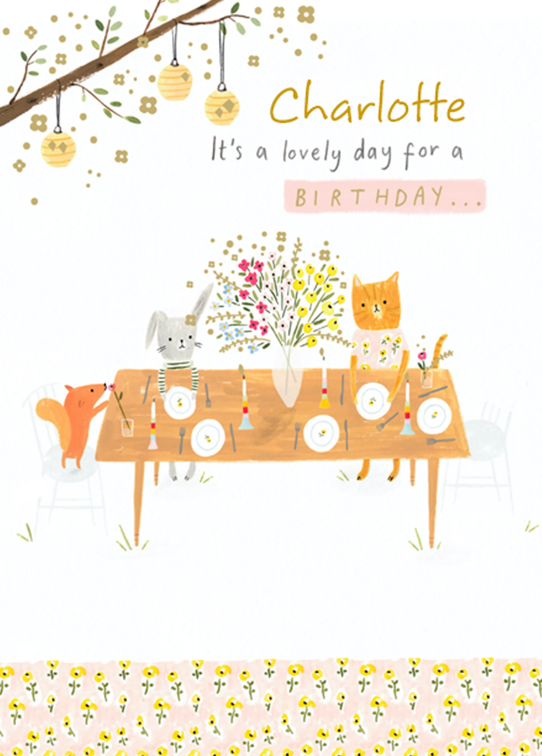 Personalised Cute Animal Party Editable Birthday Card