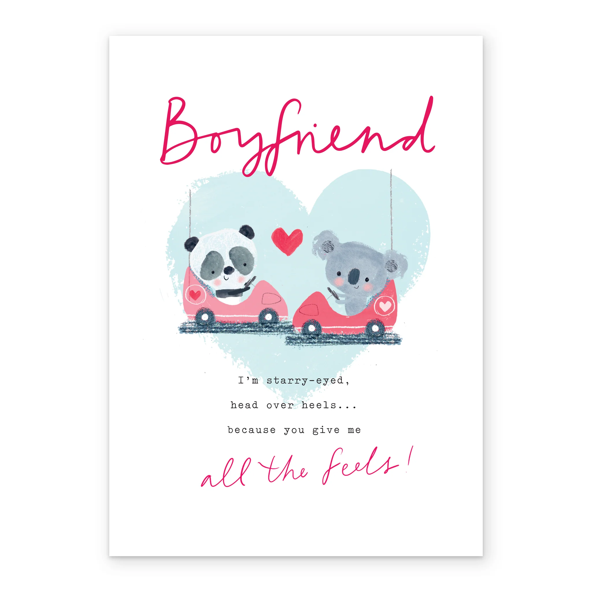 Personalised Cute Animals & Love Heart Valentine's Day Card for Boyfriend - Image 2