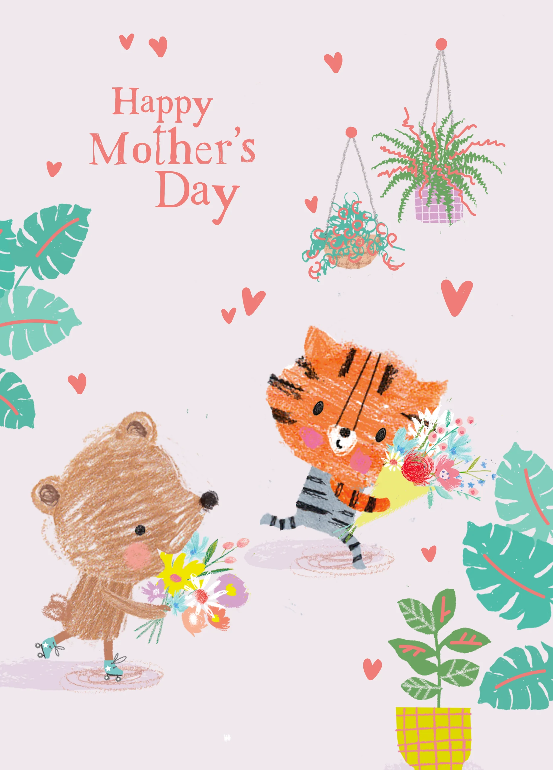 Personalised Cute Animals Happy Mother's Day Card