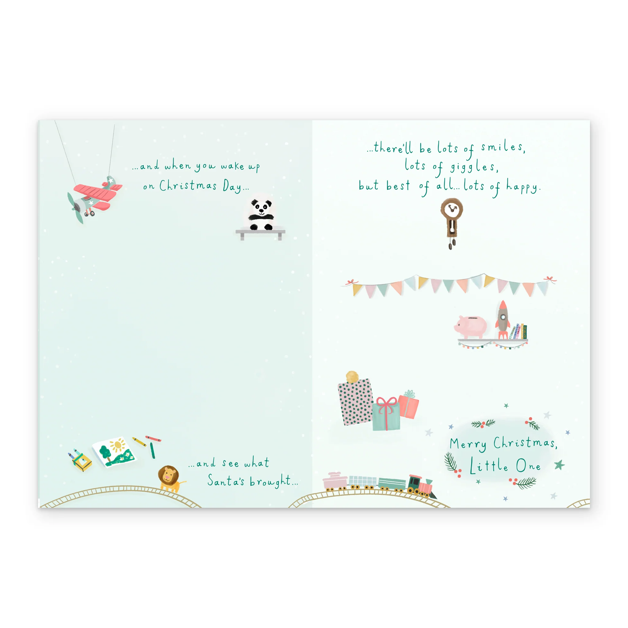 Personalised Cute Baby Boy's 1st Christmas Nursery Toys Card - Image 3