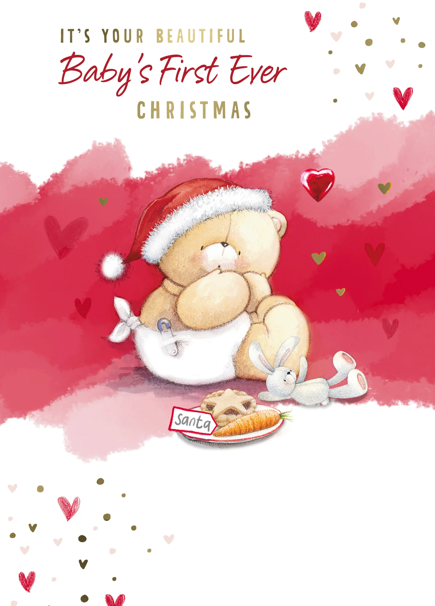 Personalised Cute Babys 1st Christmas Forever Friends Card